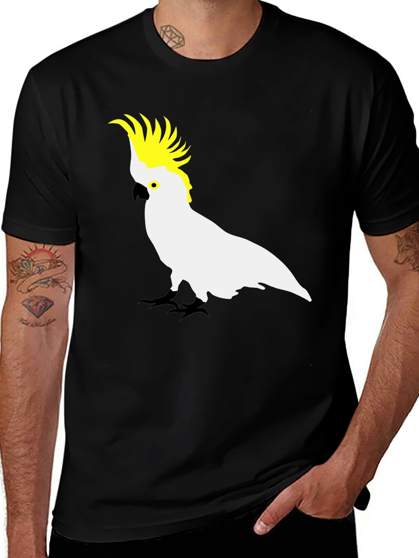 Variant 21 of Cockatoo Graphic Print Black T-Shirt