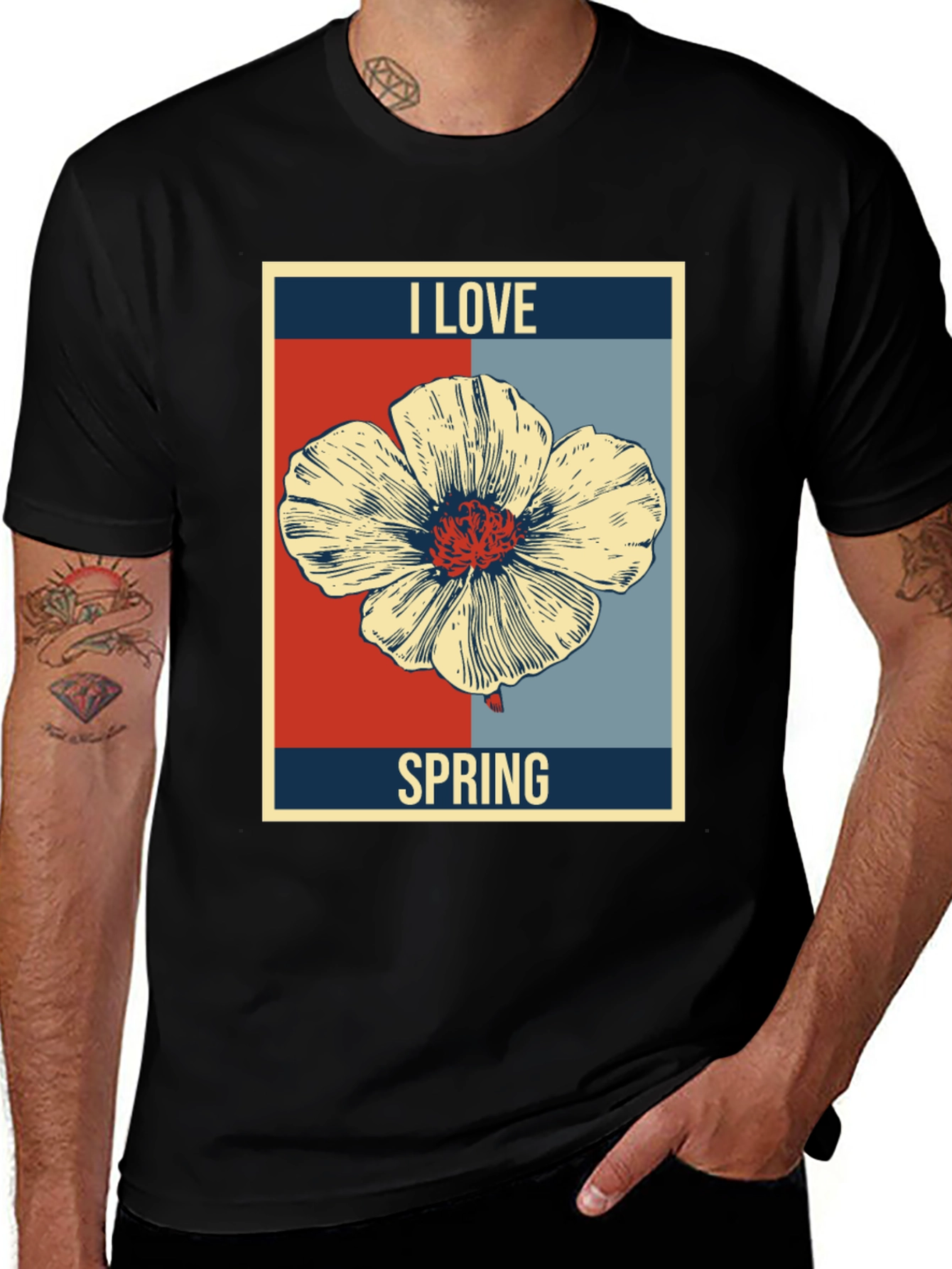 Variant 18 of I Love Spring Flower Graphic T-Shirt