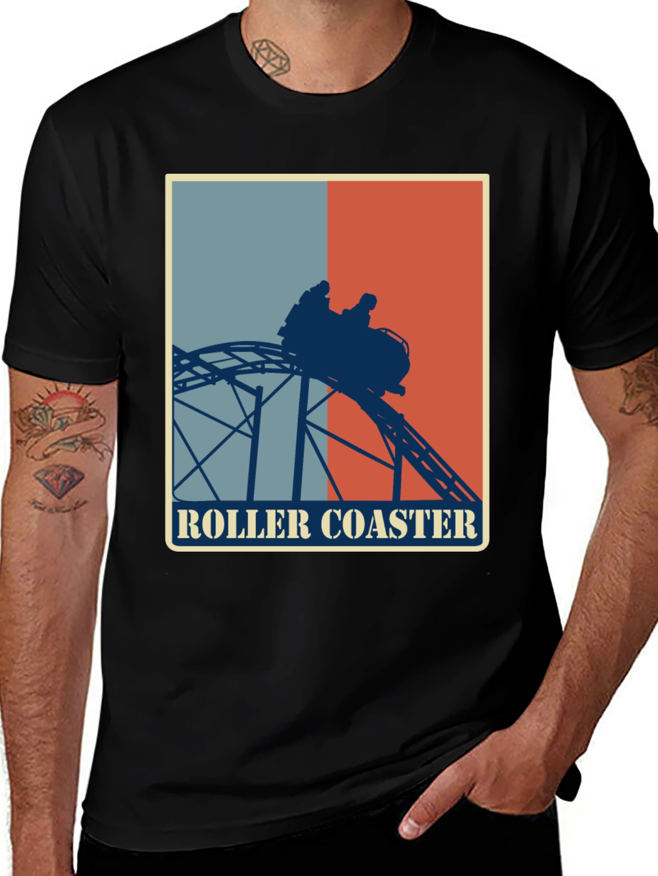 Roller Coaster Retro Style Graphic Tee