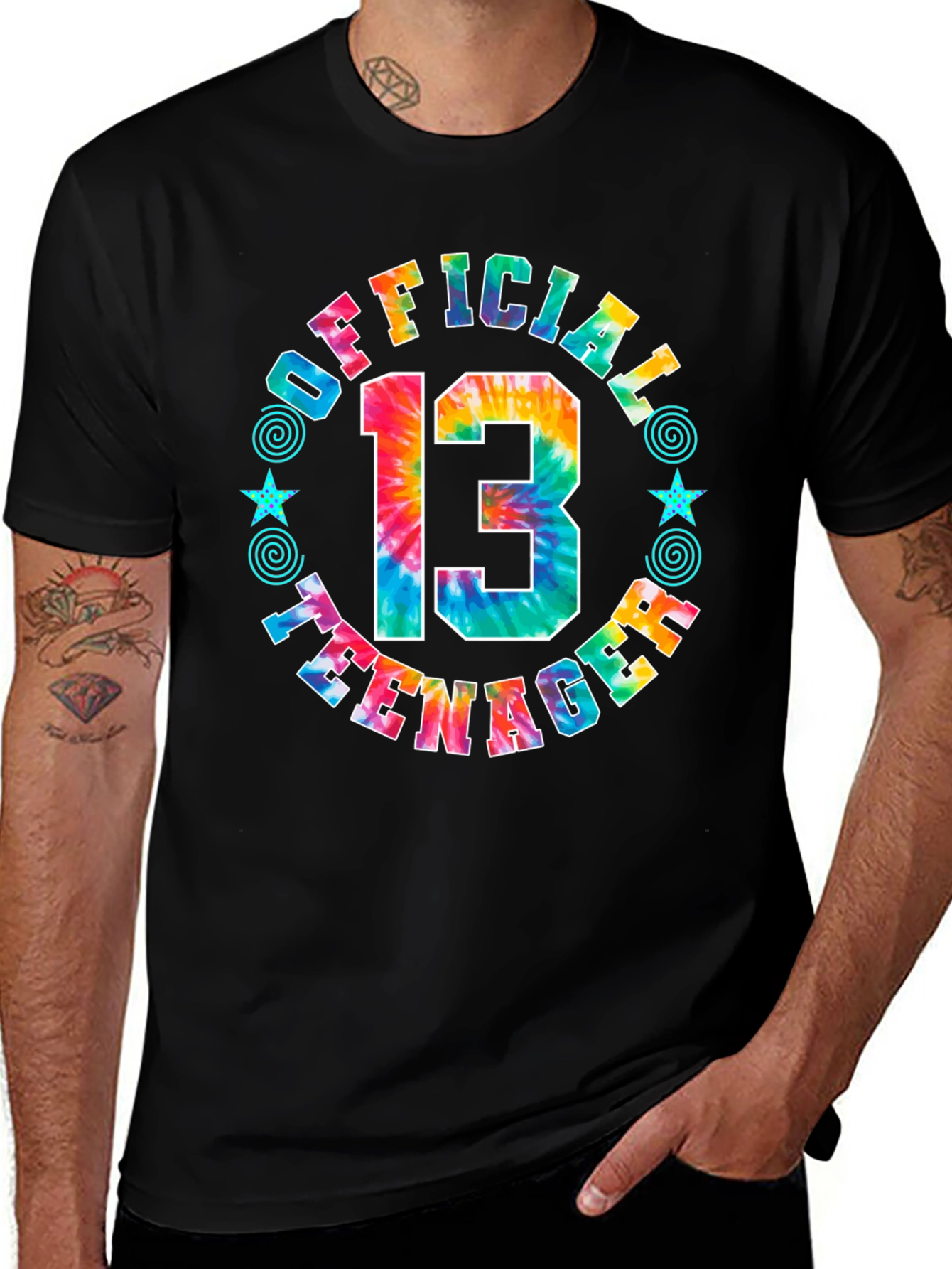 Official Teenager 13 Tie-Dye Graphic Tee