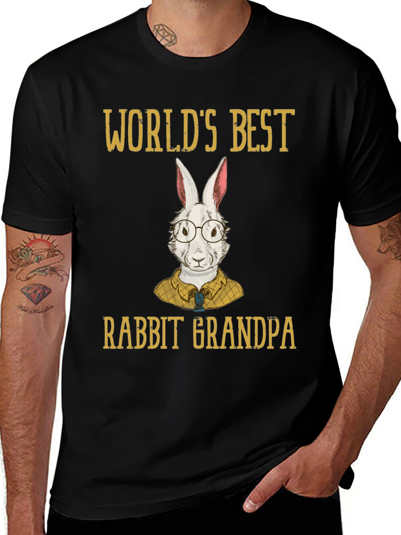 Variant 4 of World's Best Rabbit Grandpa Graphic Tee