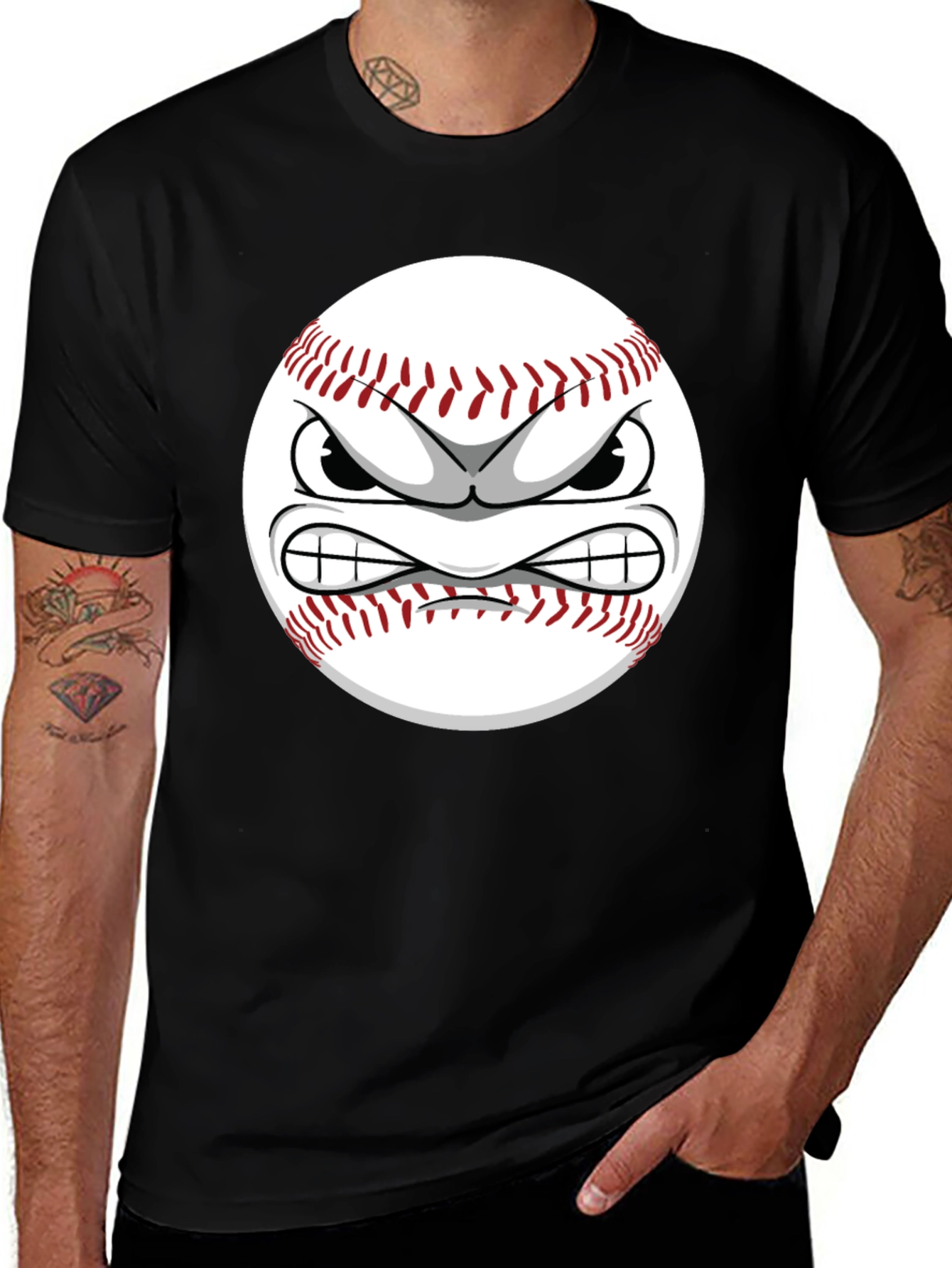 Variant 11 of Angry Baseball Cartoon Graphic T-Shirt