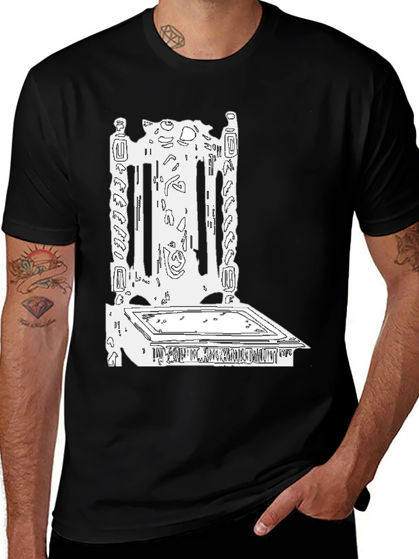 Variant 22 of Abstract Throne Graphic Tee - Black