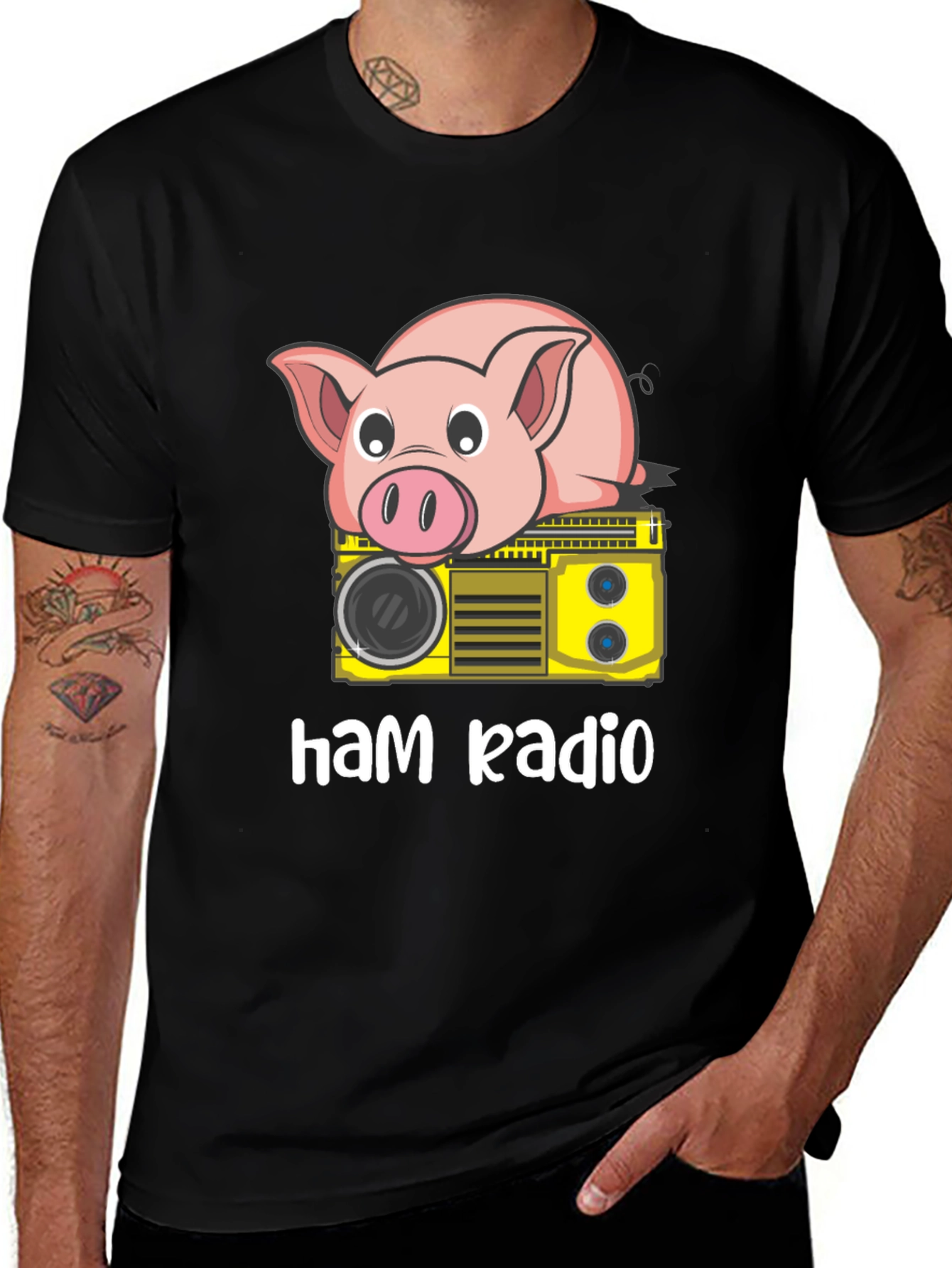 Variant 26 of Ham Radio Pig Graphic Tee