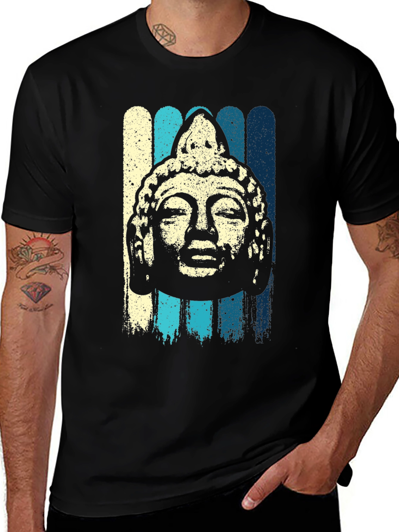 Variant 9 of Buddha Head Graphic T-Shirt - Relaxed Fit