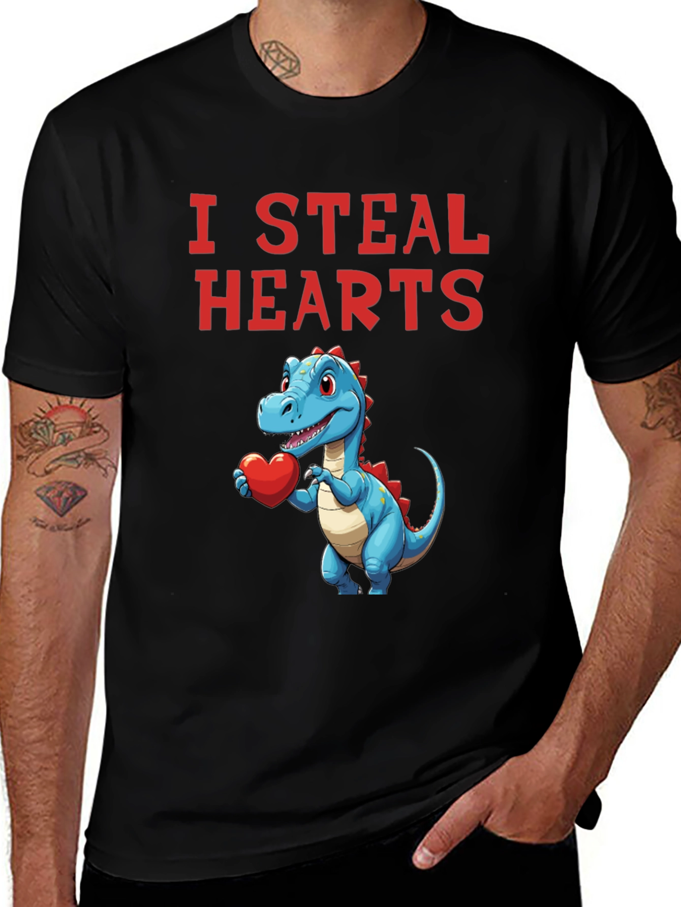 Variant 9 of I Steal Hearts Dinosaur Valentine's Day T-Shirt