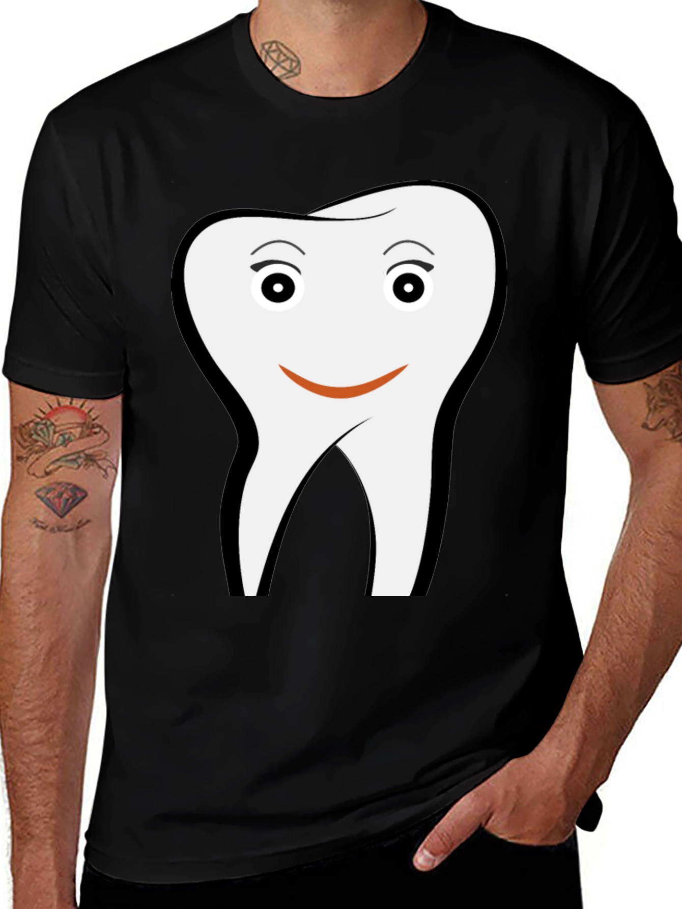 Variant 23 of Funny Tooth Graphic Black T-Shirt
