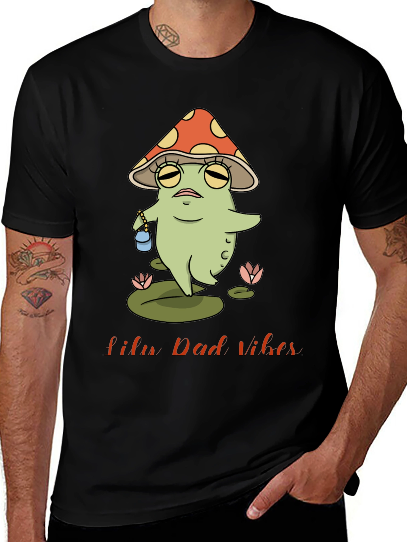 Variant 9 of Mushroom Frog 'Lily Dad Vibes' Graphic Tee