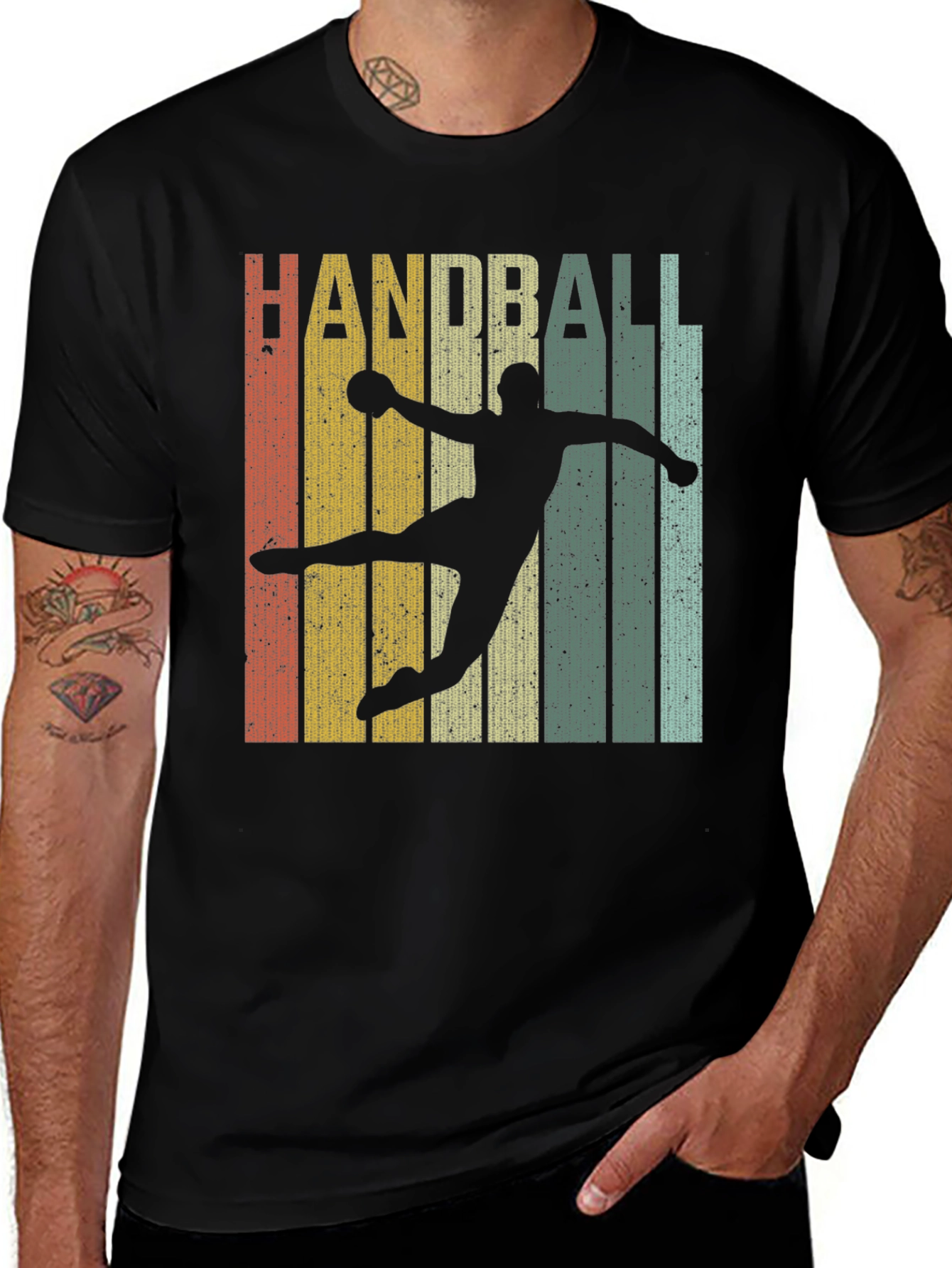 Variant 21 of Retro Handball Player Graphic Tee - Vintage Style Sport Shirt