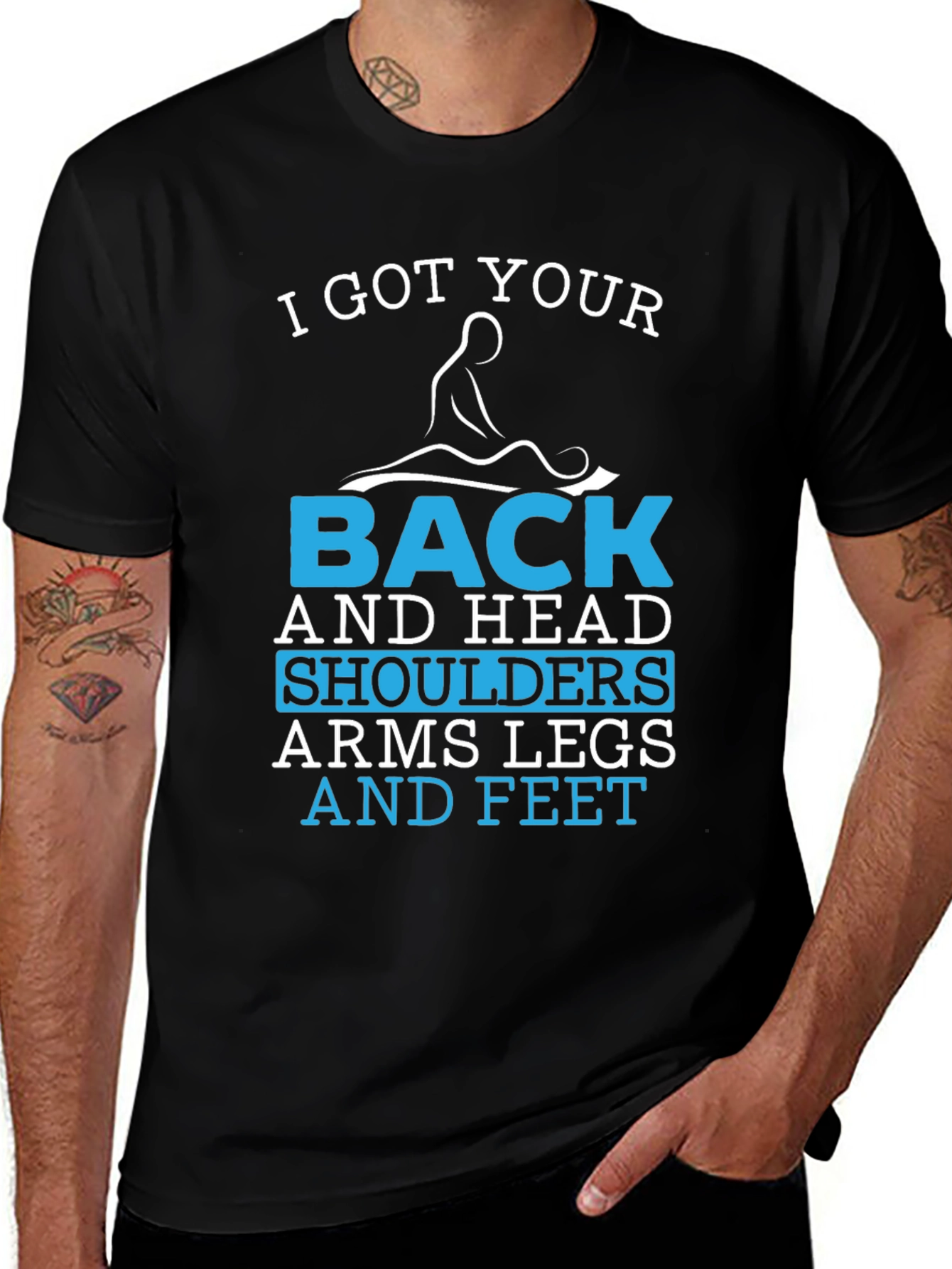 Variant 6 of I Got Your Back Massage Therapy Graphic T-Shirt