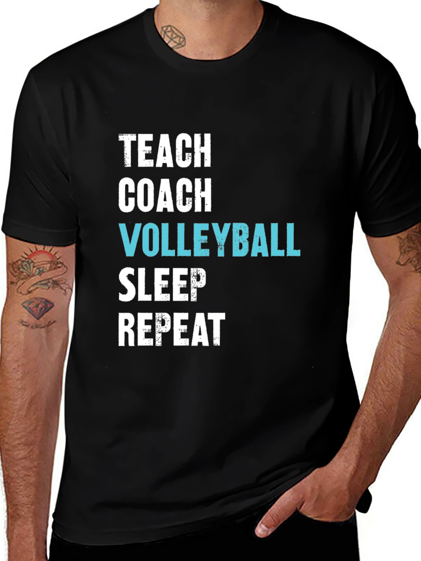 Variant 16 of Teach Coach Volleyball Graphic T-Shirt