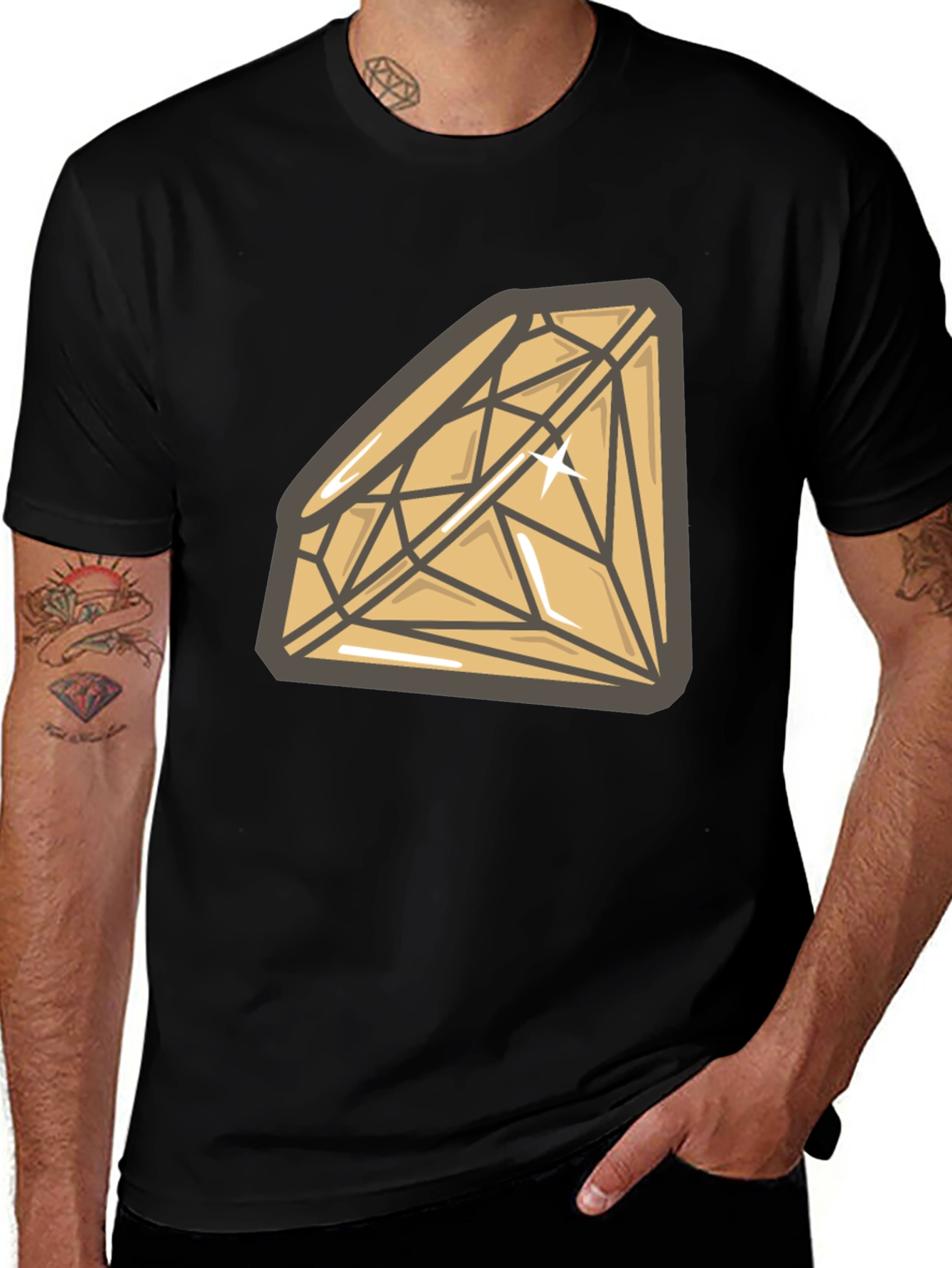 Variant 17 of Diamond Graphic Black T-Shirt