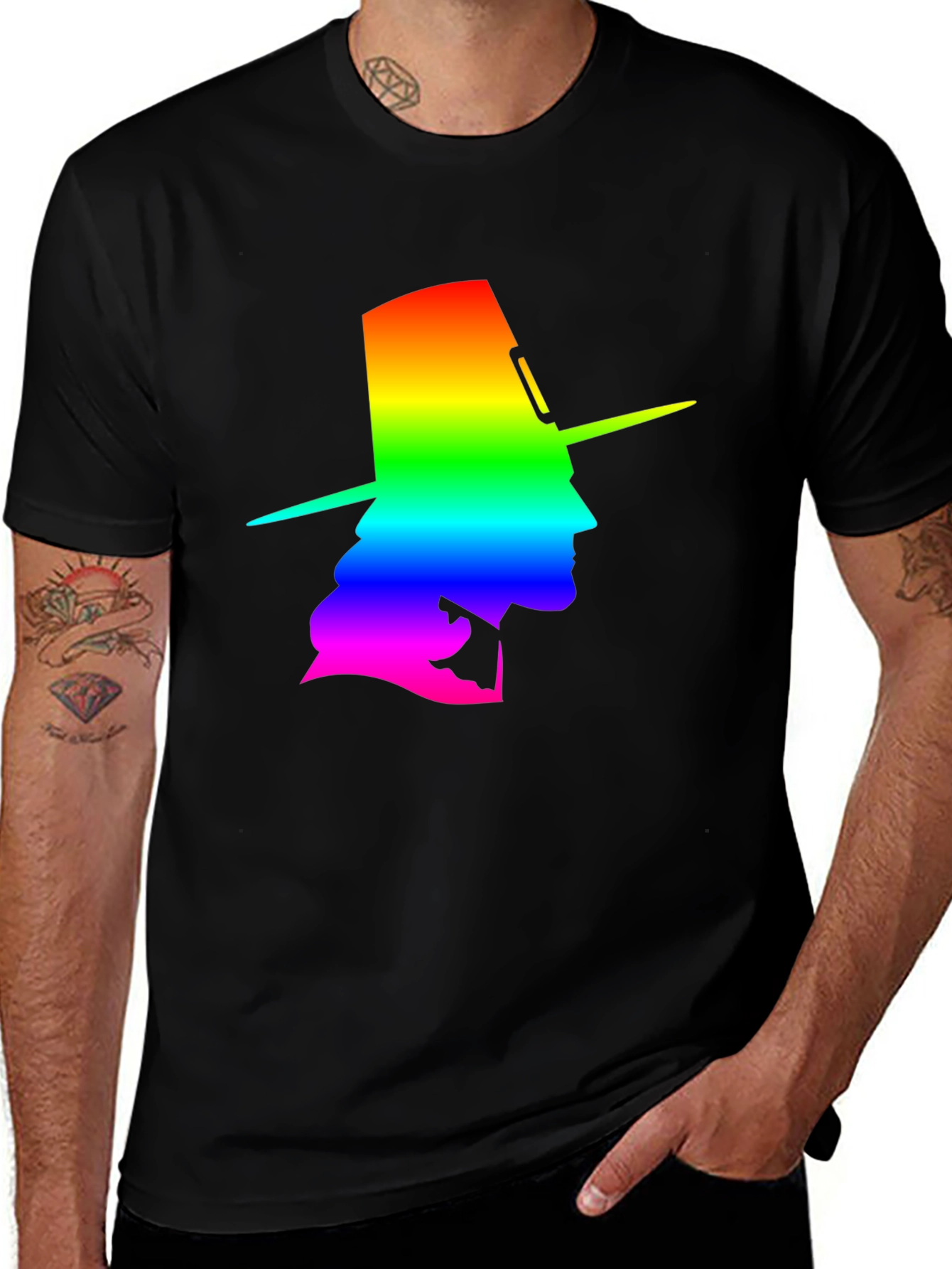 Variant 17 of Rainbow Cowboy Graphic T-Shirt - Unisex Cotton Tee