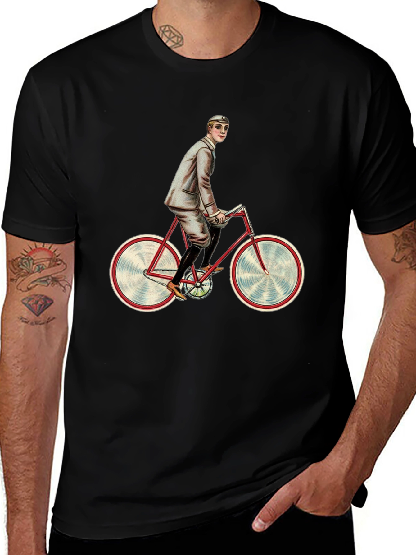Variant 29 of Vintage Cyclist Graphic Tee - Retro Style