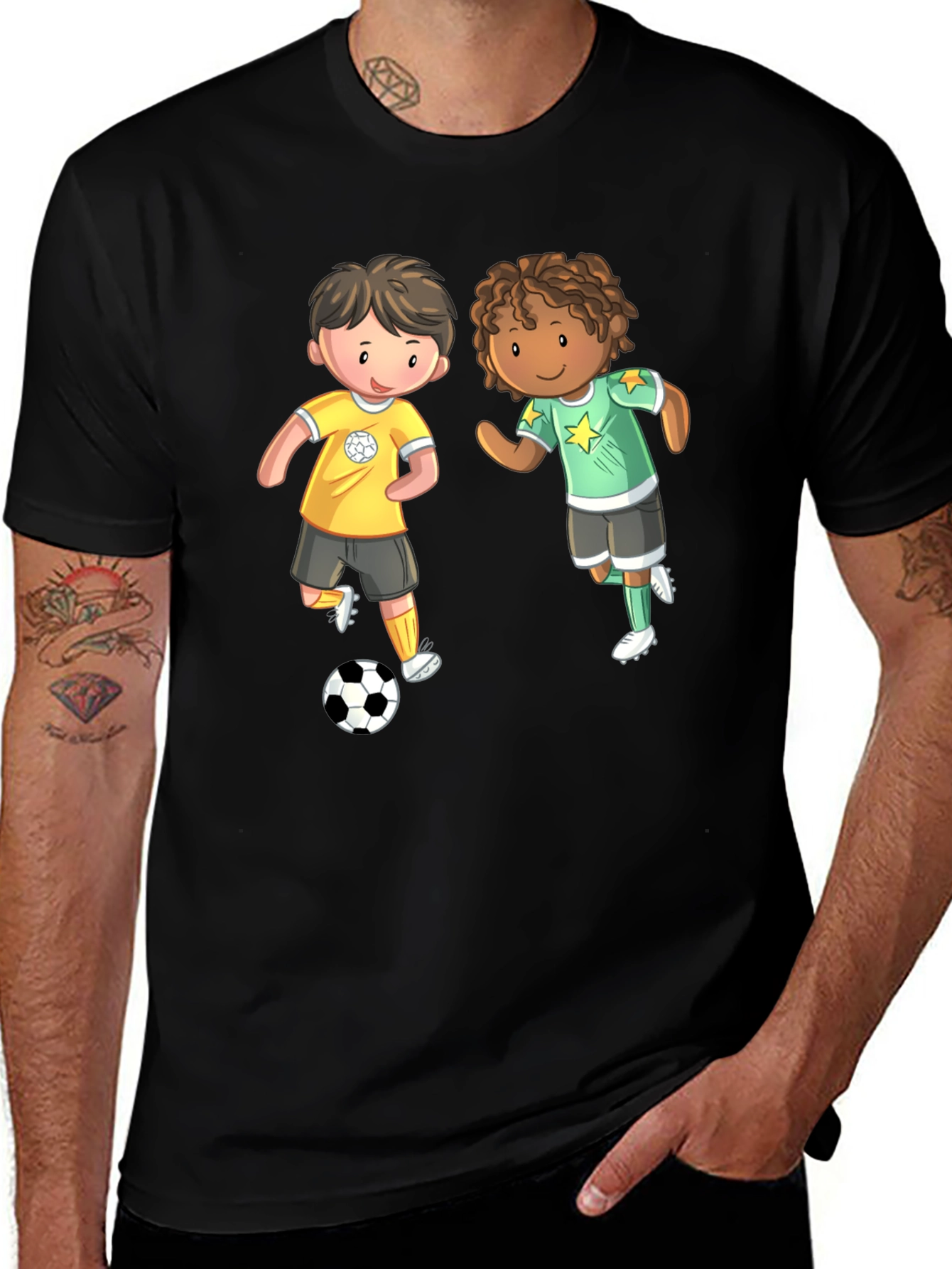 Variant 4 of Cartoon Soccer Kids T-Shirt