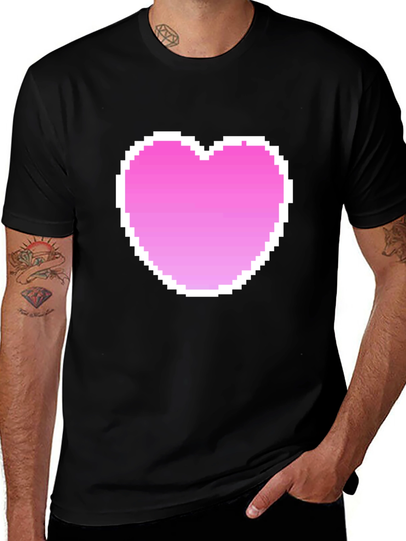 Pixel Heart Black T-Shirt