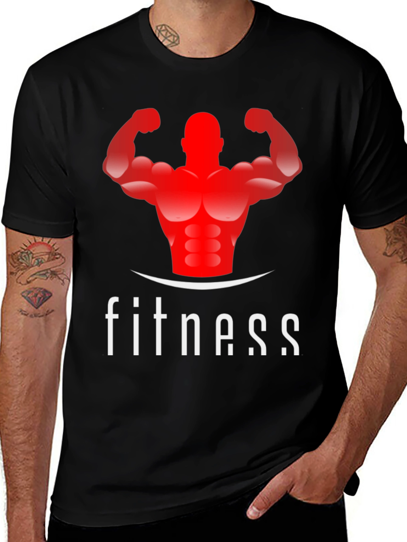 Fitness Graphic Tee - Black Gym Shirt