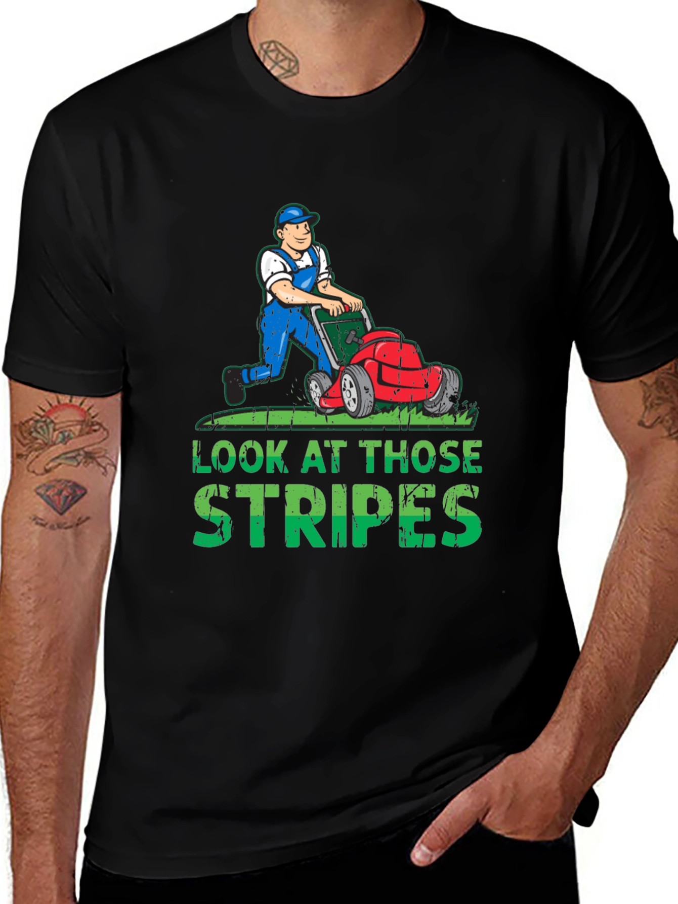 Variant 21 of Look At Those Stripes T-Shirt - Lawn Care Tee