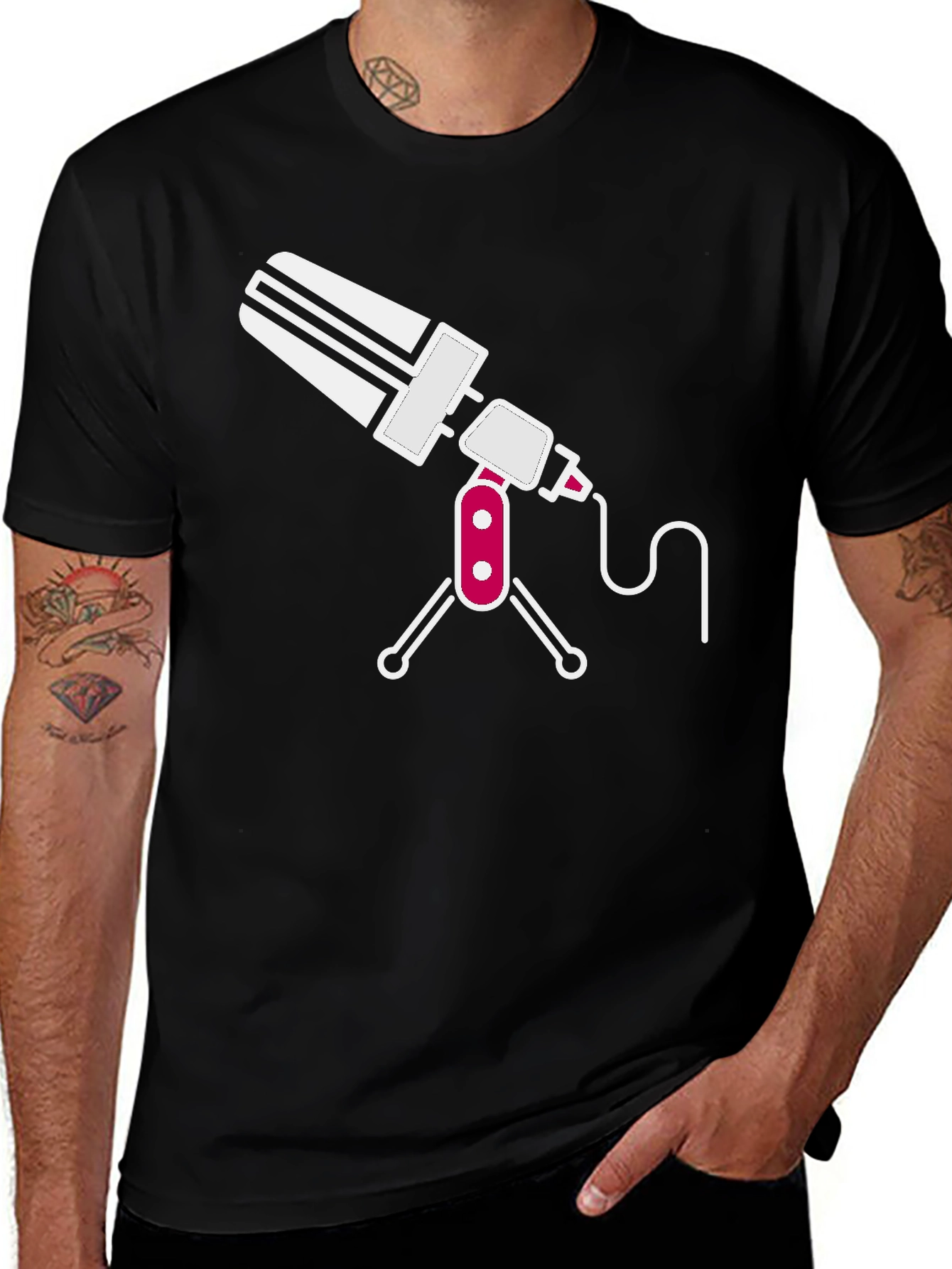 Variant 21 of Cool Retro Microphone Graphic T-Shirt