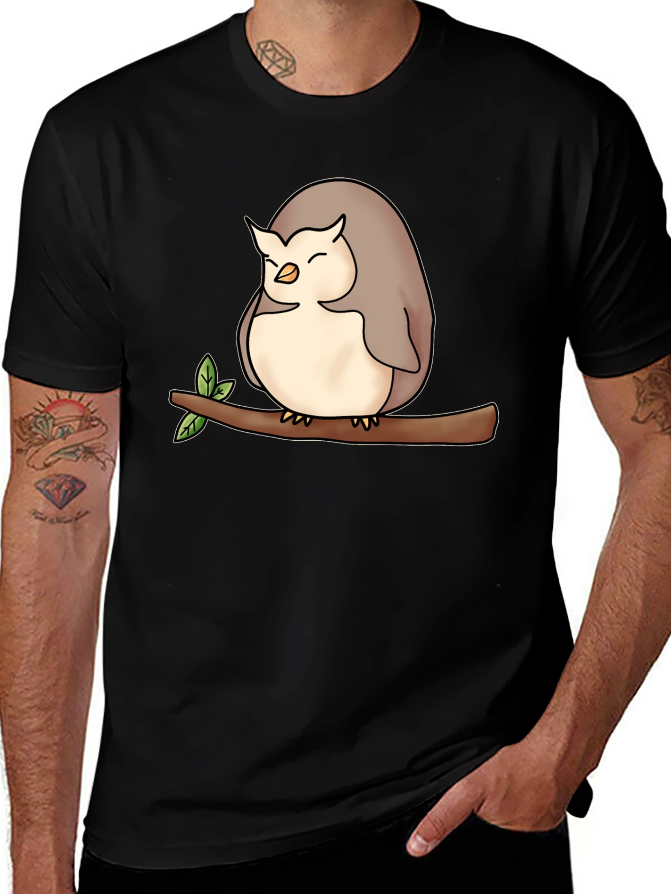 Variant 17 of Owl on Branch Graphic T-Shirt