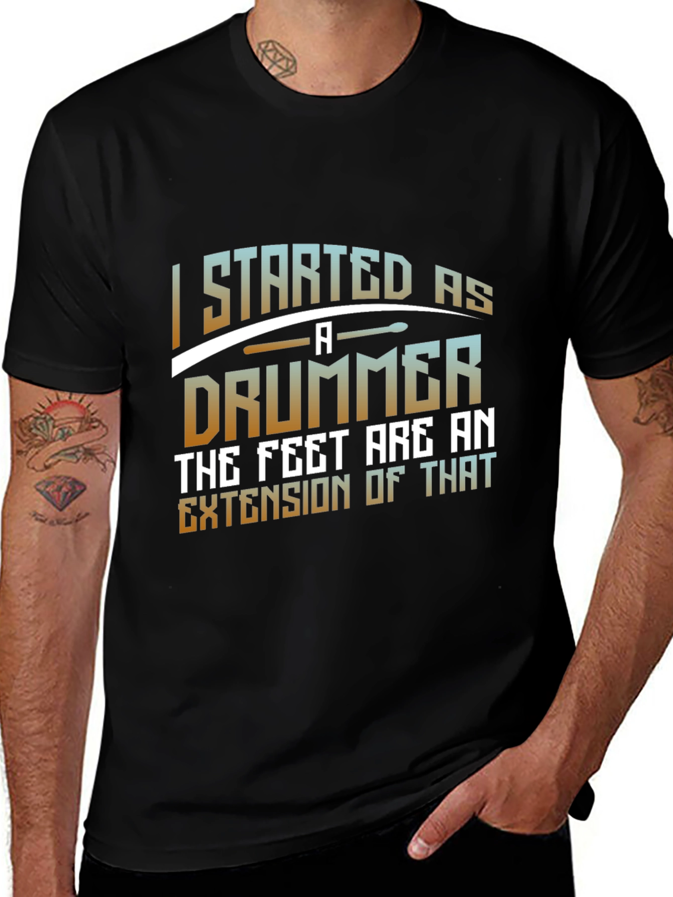 Variant 16 of I Started As A Drummer Graphic Tee