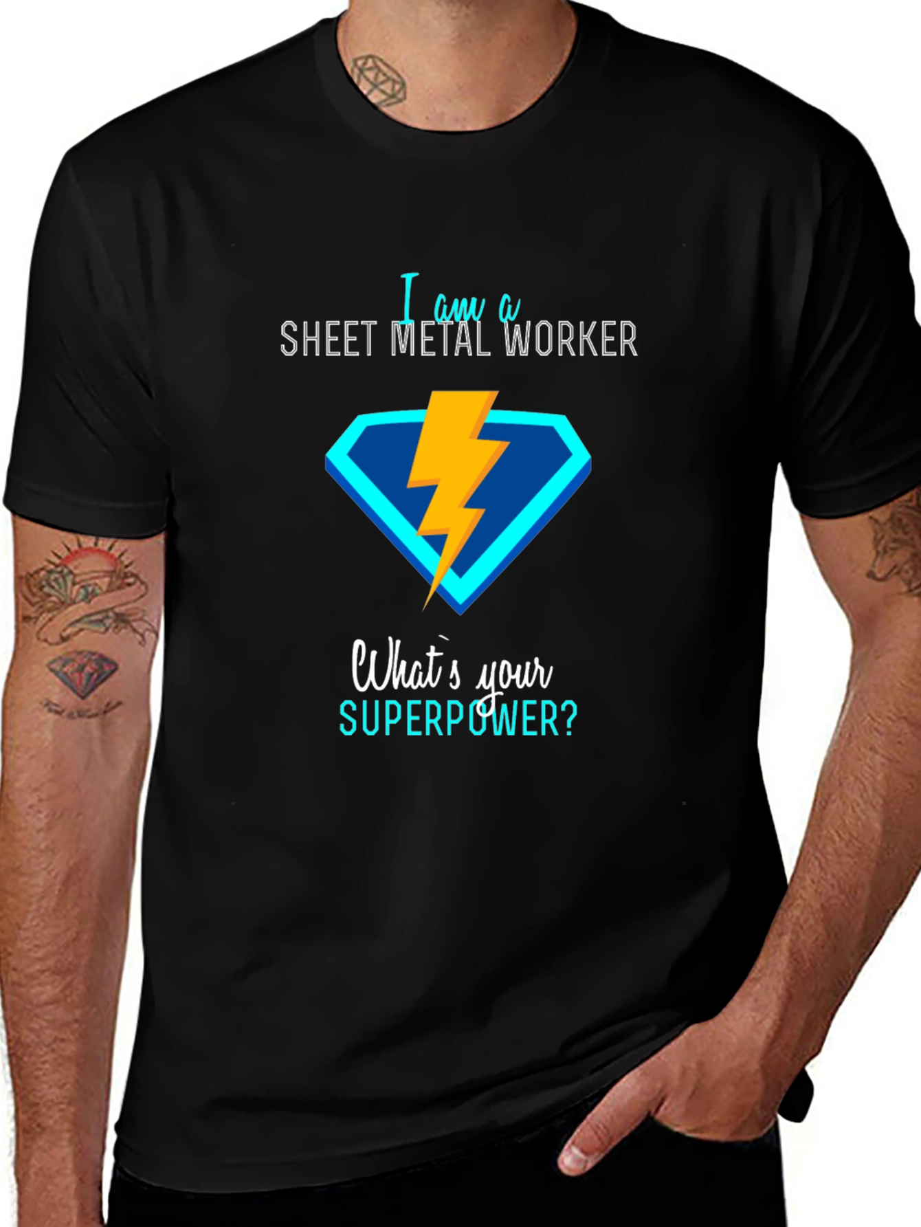 Variant 16 of Sheet Metal Worker Superpower Graphic T-Shirt