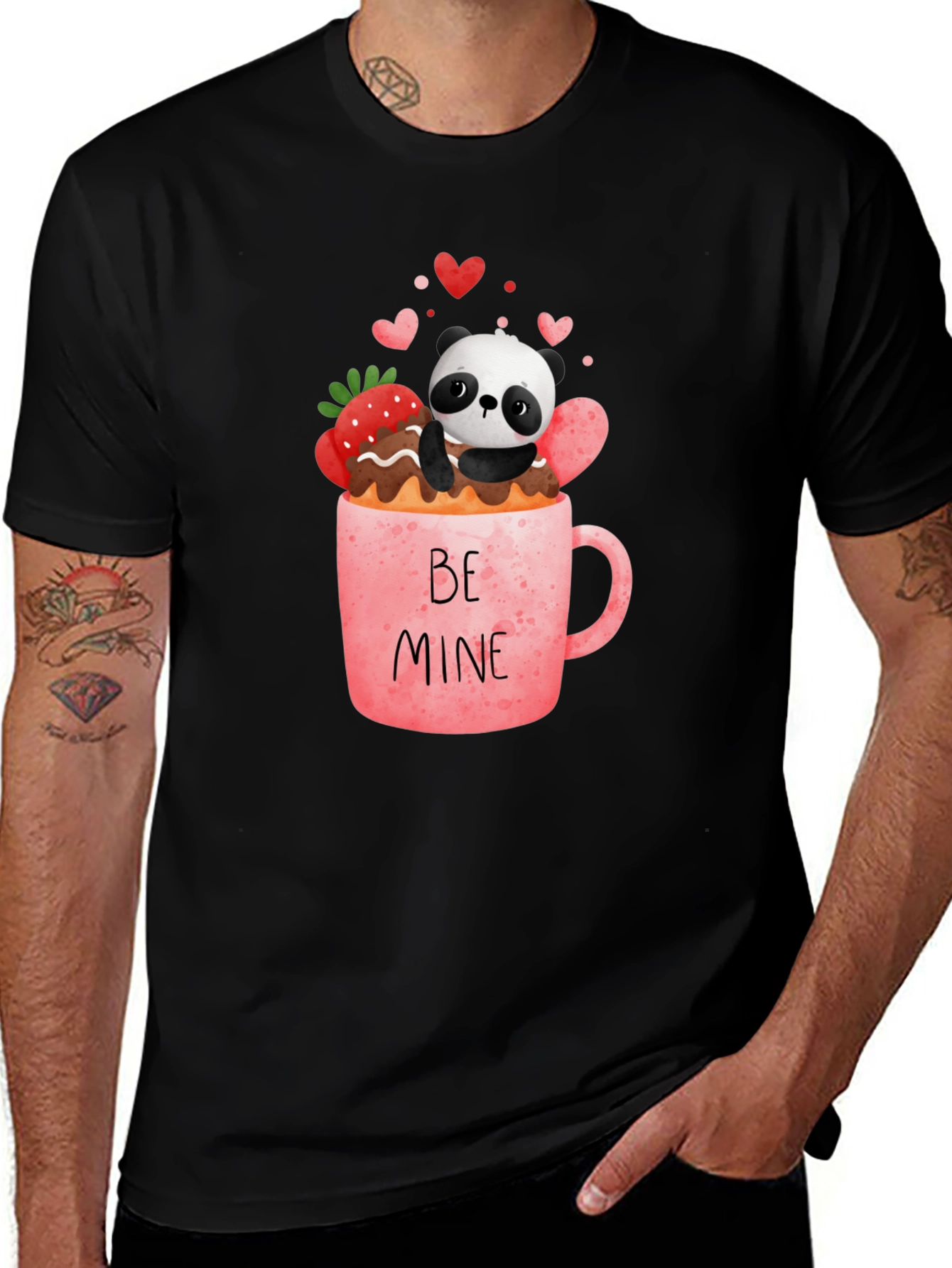 Variant 15 of Panda 'Be Mine' Valentine's Graphic Tee