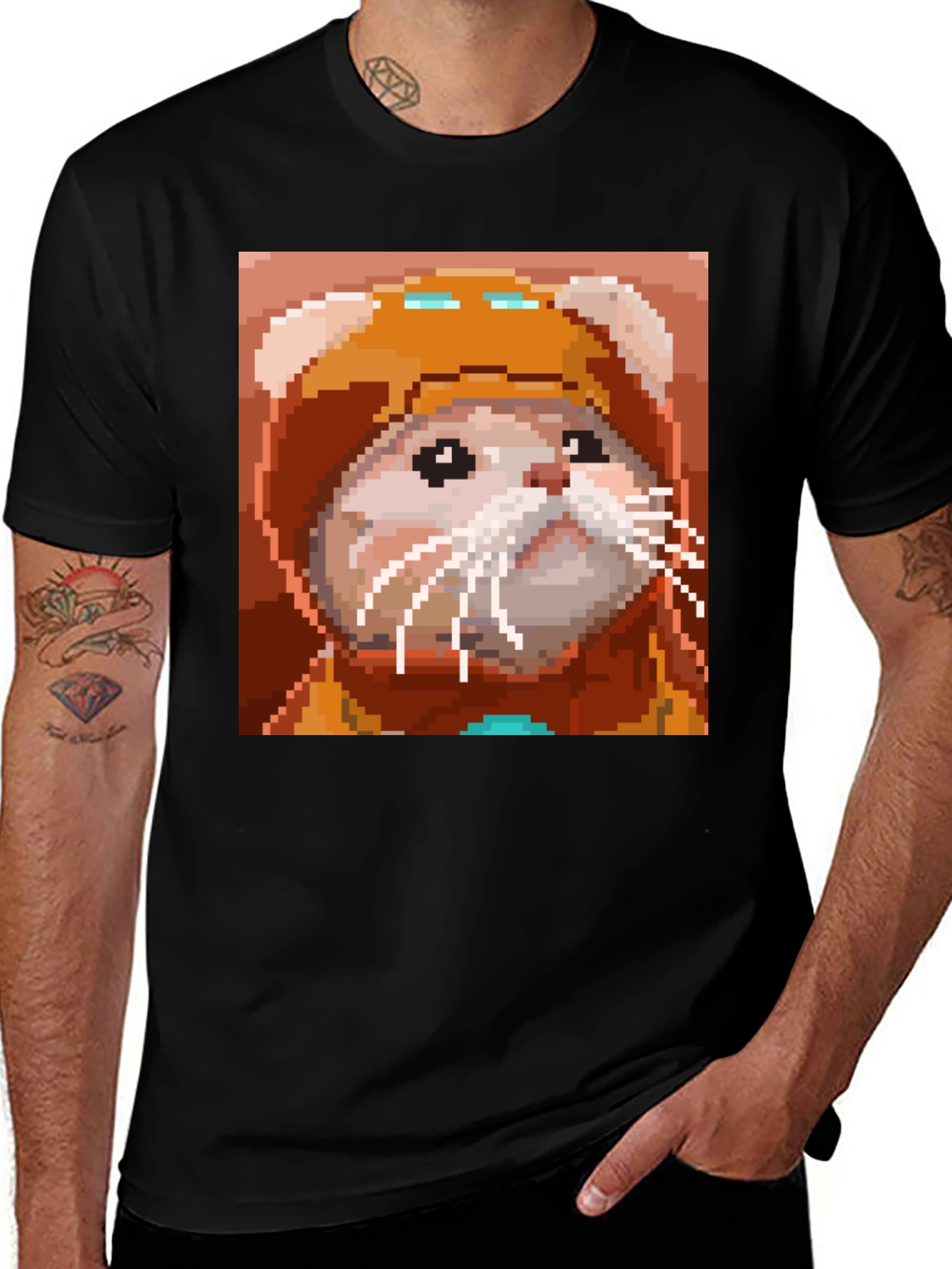 Variant 19 of Pixel Cat Hoodie Graphic Tee - Unique Design