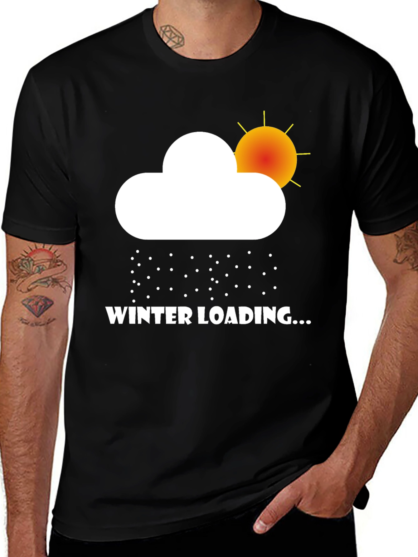 Variant 29 of Winter Loading Graphic Tee - Black Cotton T-Shirt