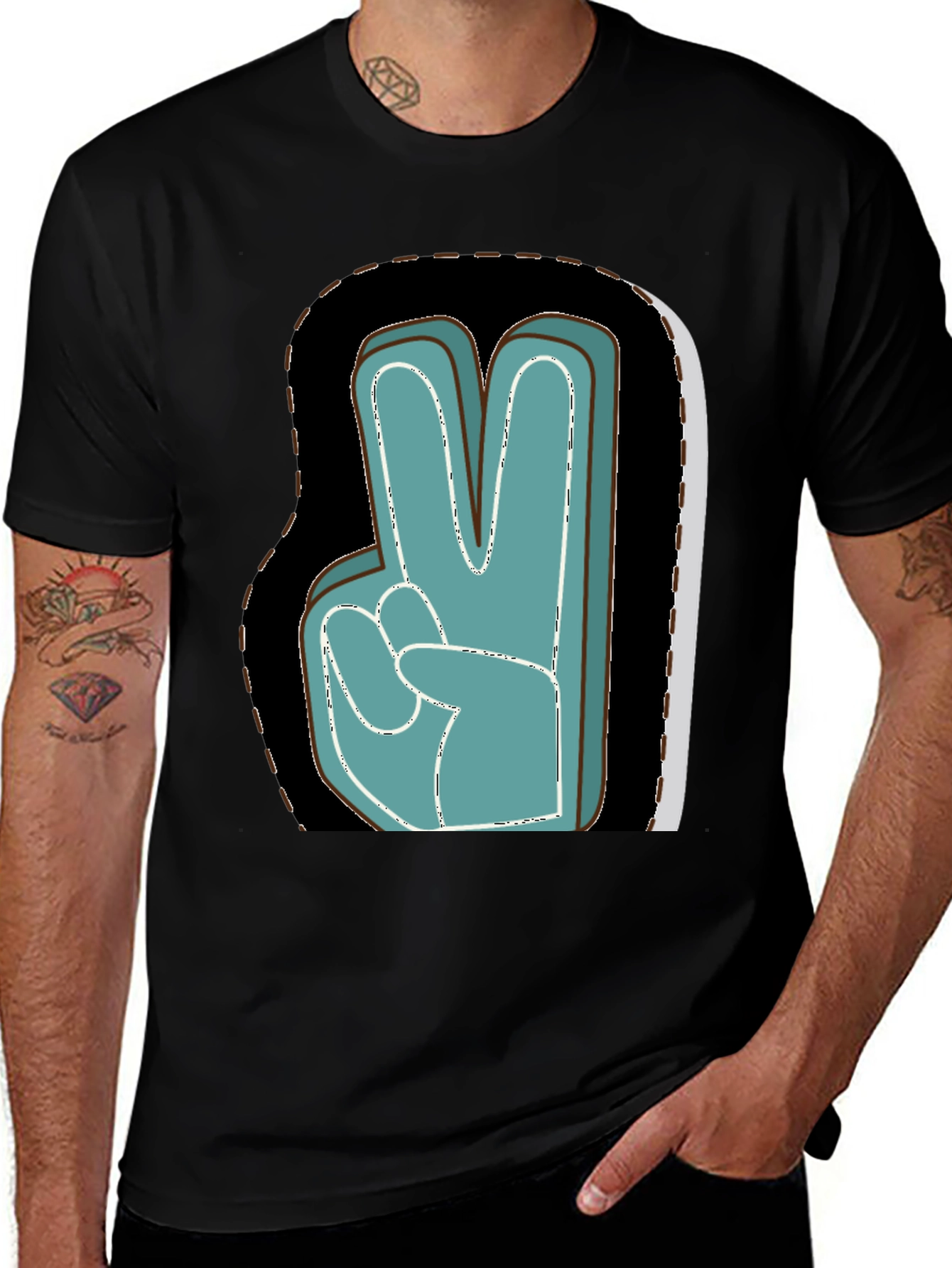 Variant 30 of Peace Sign T-Shirt - Relaxed Fit, Unique Graphic