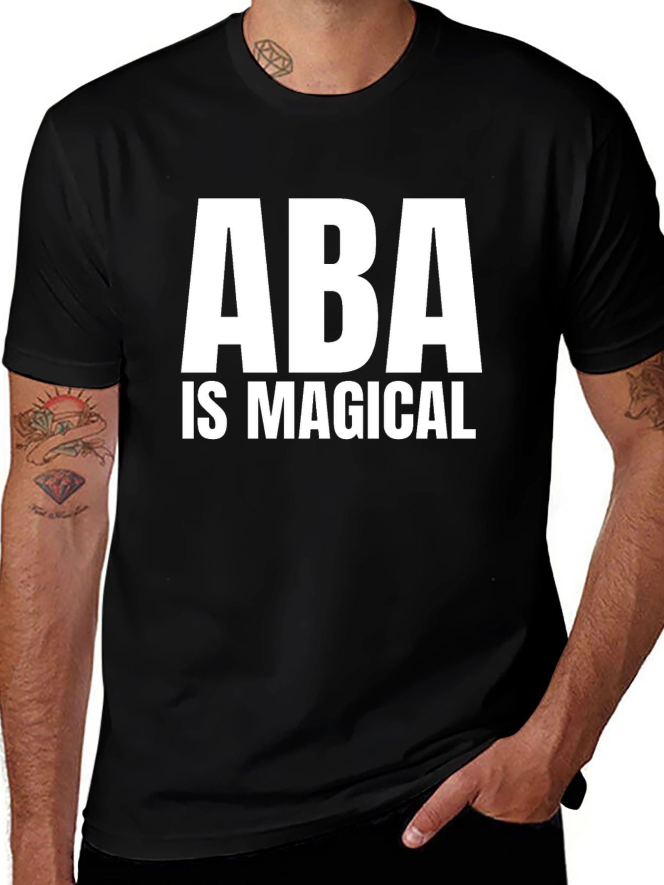 ABA is Magical T-Shirt - Black Cotton Blend