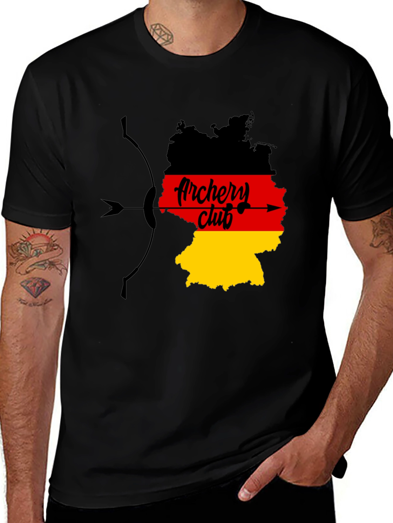 Variant 3 of Germany Archery Club T-Shirt - Black Graphic Tee