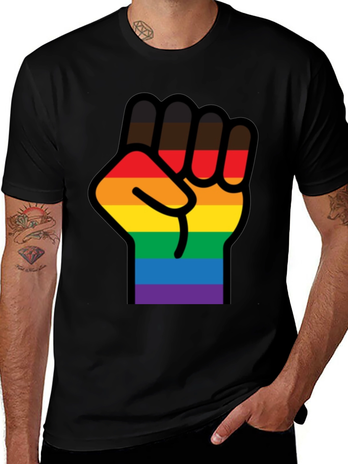 Pride Fist T-Shirt - Black LGBTQ Equality Tee