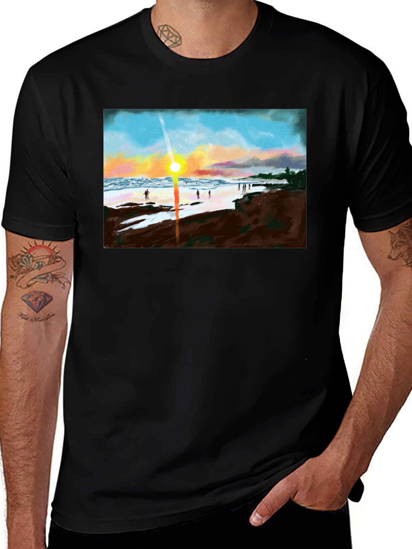 Variant 12 of Sunset Beach T-Shirt - Coastal Design