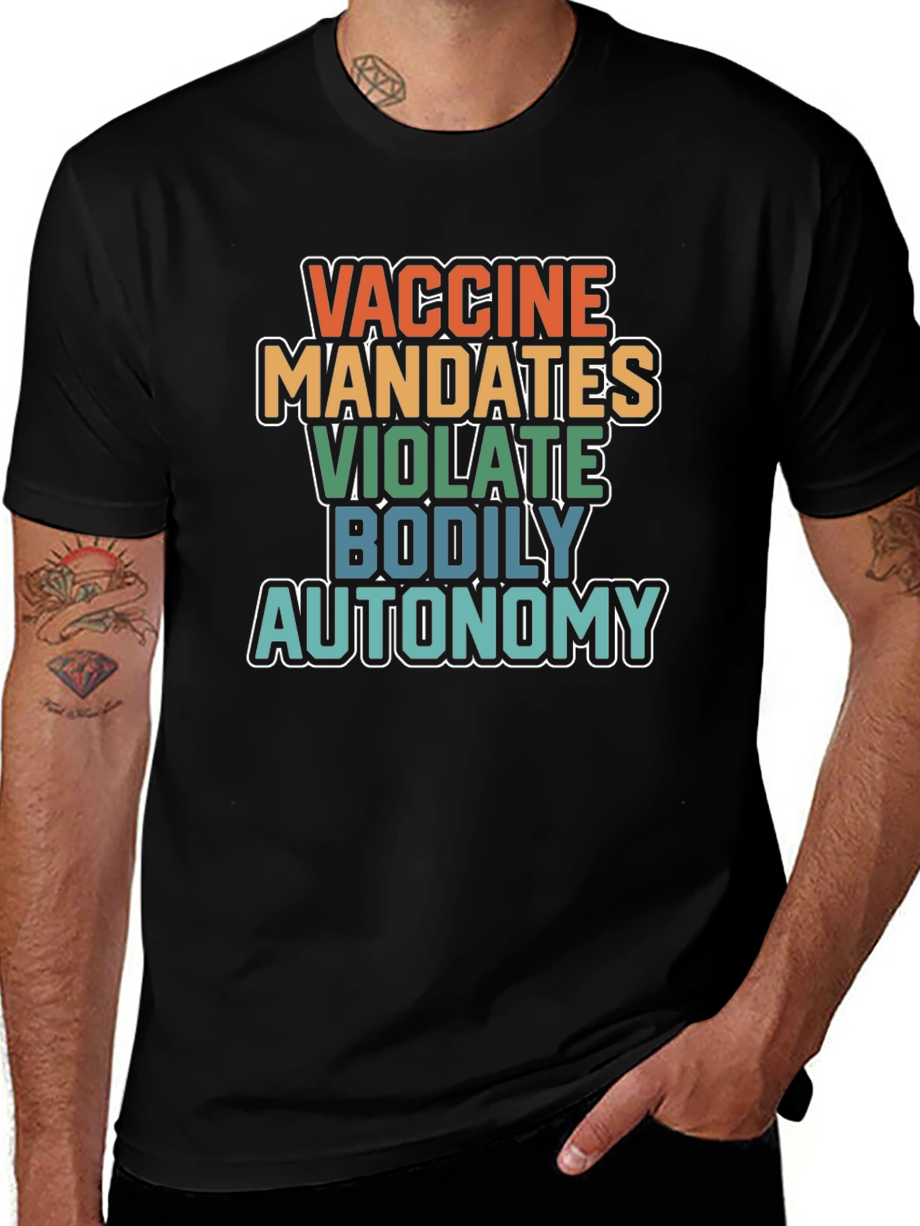 Variant 10 of Vaccine Mandates Bodily Autonomy Graphic T-Shirt