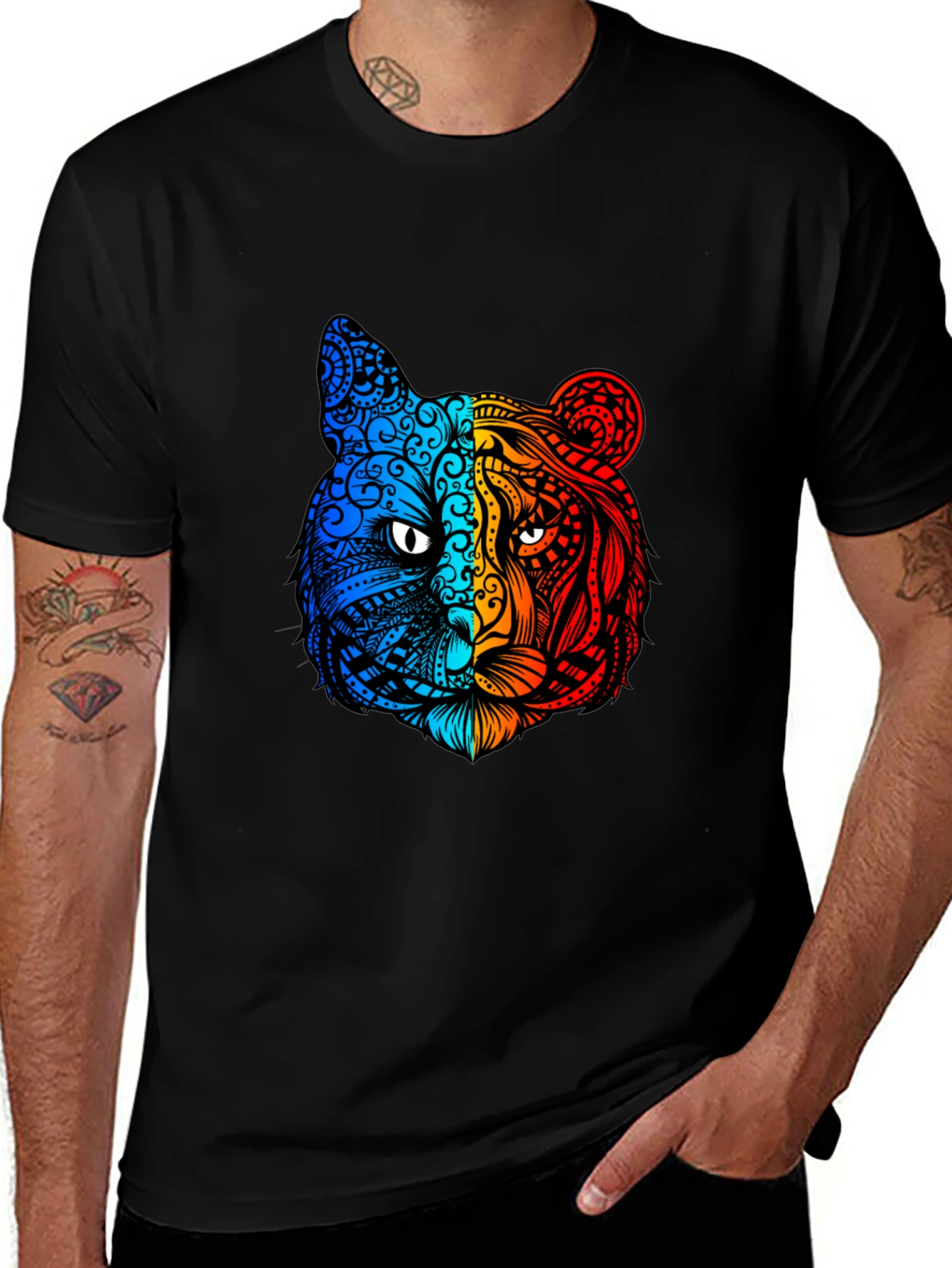 Variant 27 of Vibrant Tiger Graphic Tee - Unique Animal Design