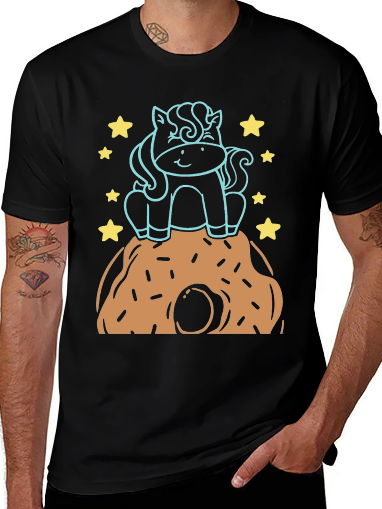 Variant 30 of Unicorn Donut T-Shirt - Cute Cartoon Graphic Tee