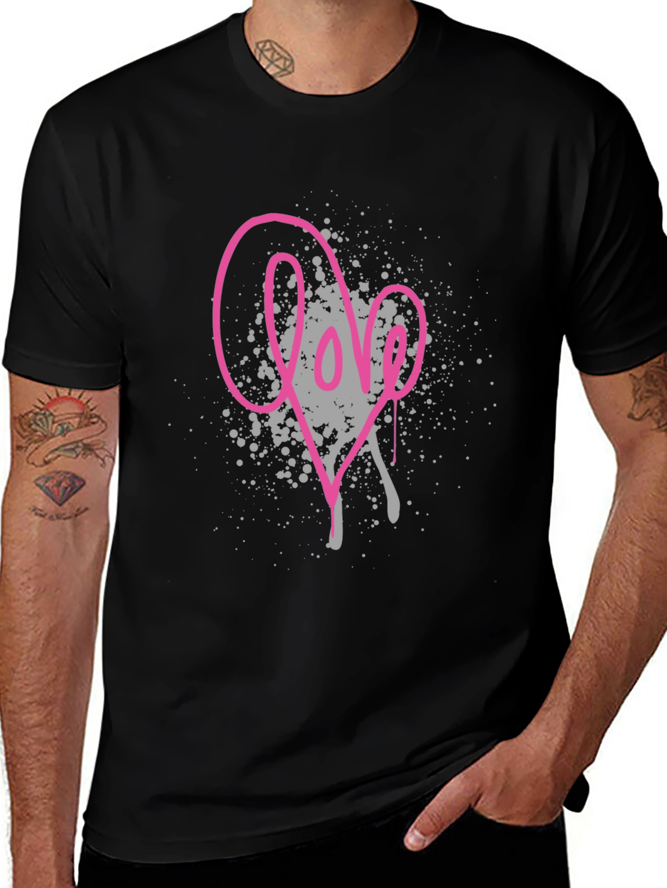 Variant 12 of Love Splatter Graphic Tee - Unique Heart Design