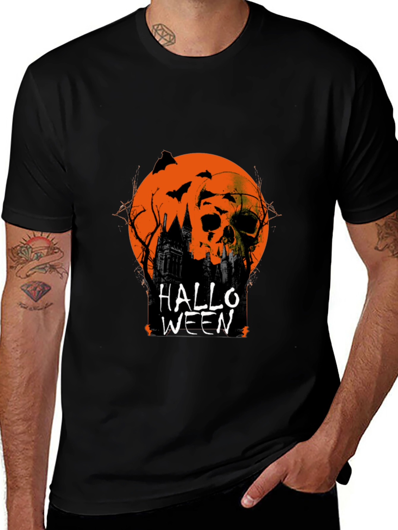 Halloween Skull Bats T-Shirt