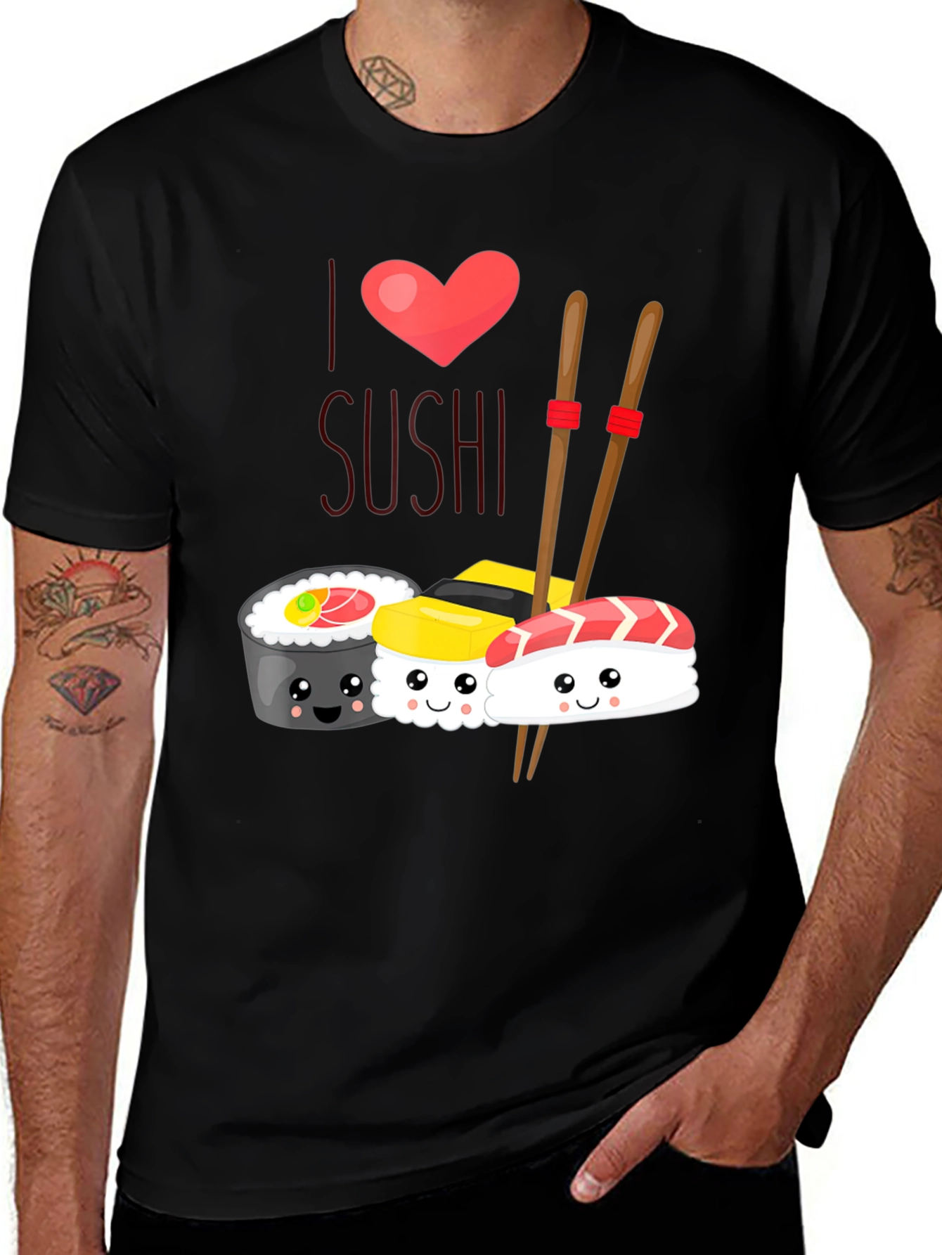 I Love Sushi T-Shirt - Cute Kawaii Style