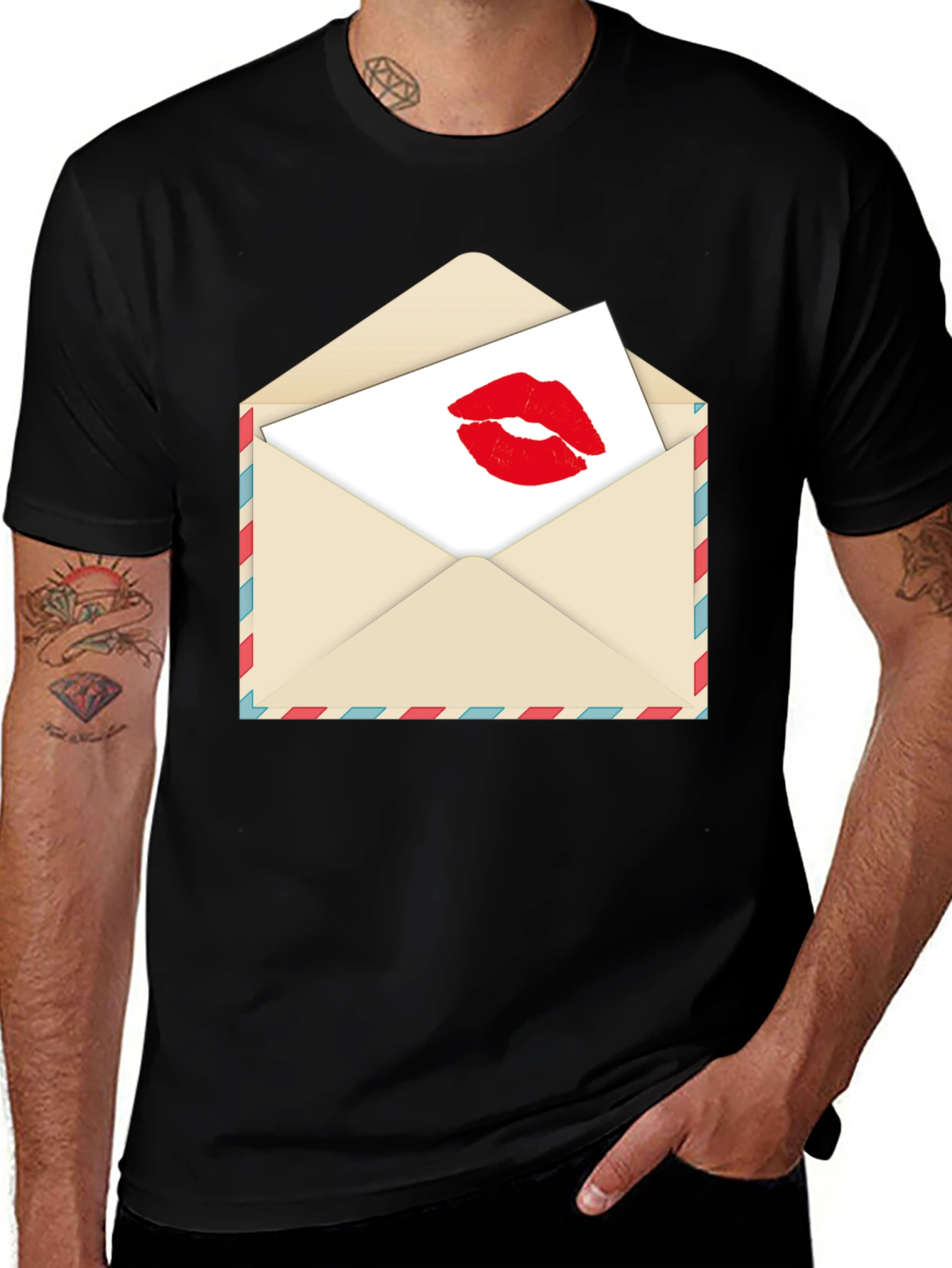 Variant 23 of Kiss Sealed T-Shirt - Love Letter Design