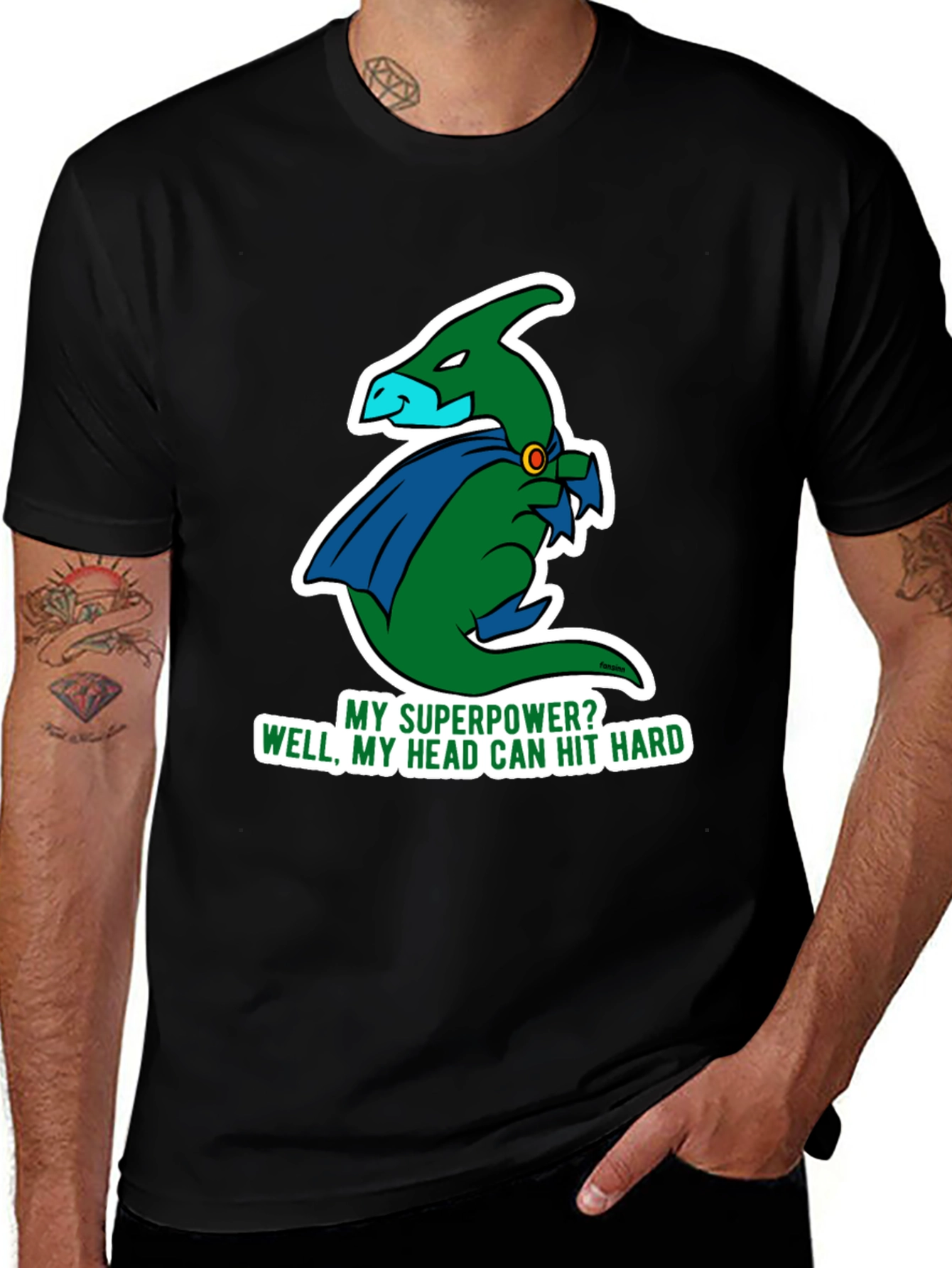 Variant 24 of Dino Superpower T-Shirt - Funny Cartoon Graphic Tee