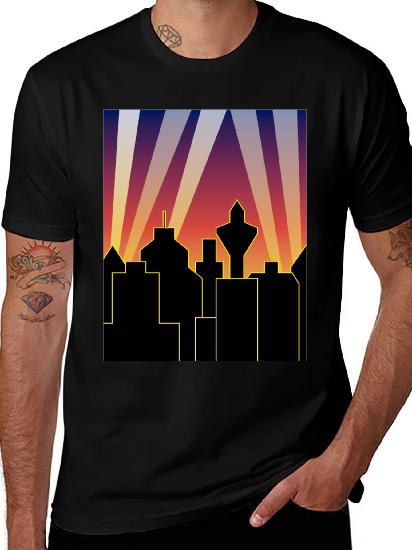 Variant 16 of Retro City Skyline T-Shirt