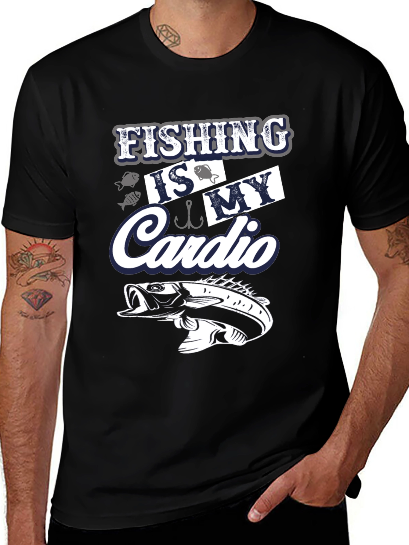 Variant 10 of Fishing is My Cardio Graphic Tee