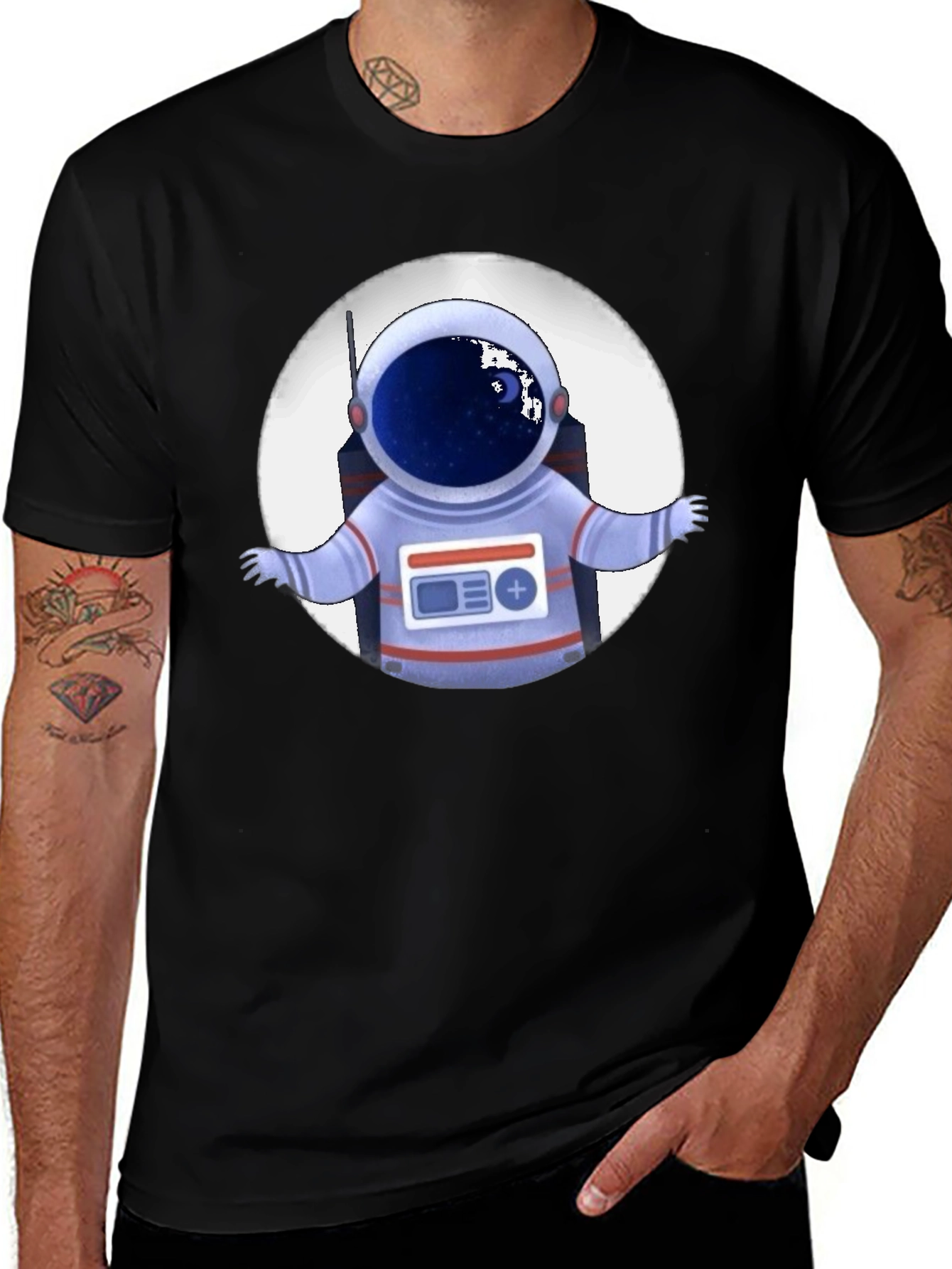 Astronaut Graphic Print T-Shirt - Space Explorer Tee