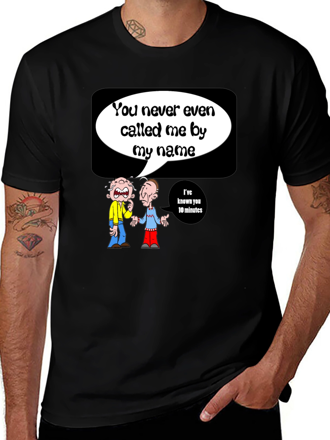 Variant 6 of Funny Cartoon Graphic T-Shirt - Name Game