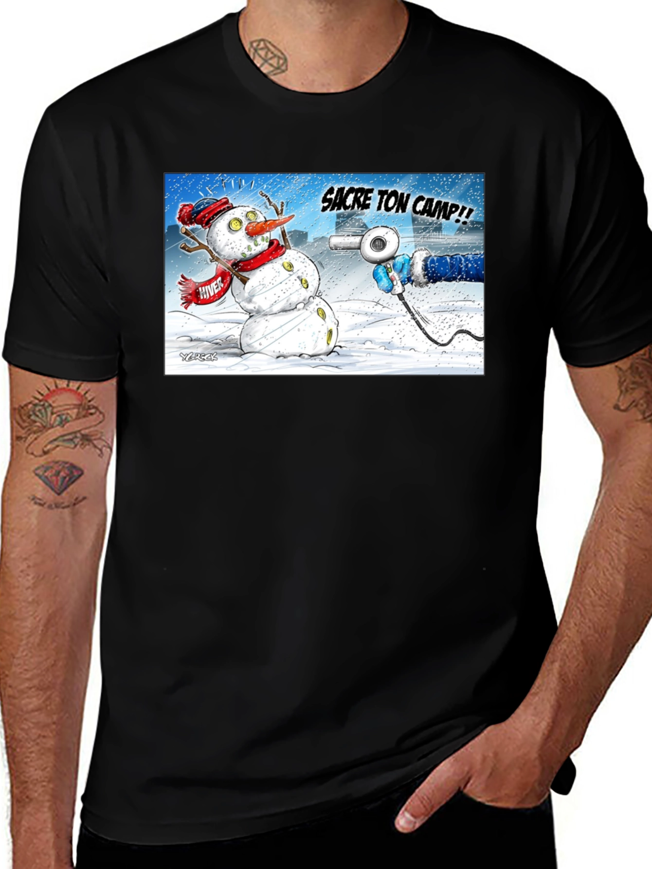 Variant 18 of Funny Snowman Cartoon T-Shirt