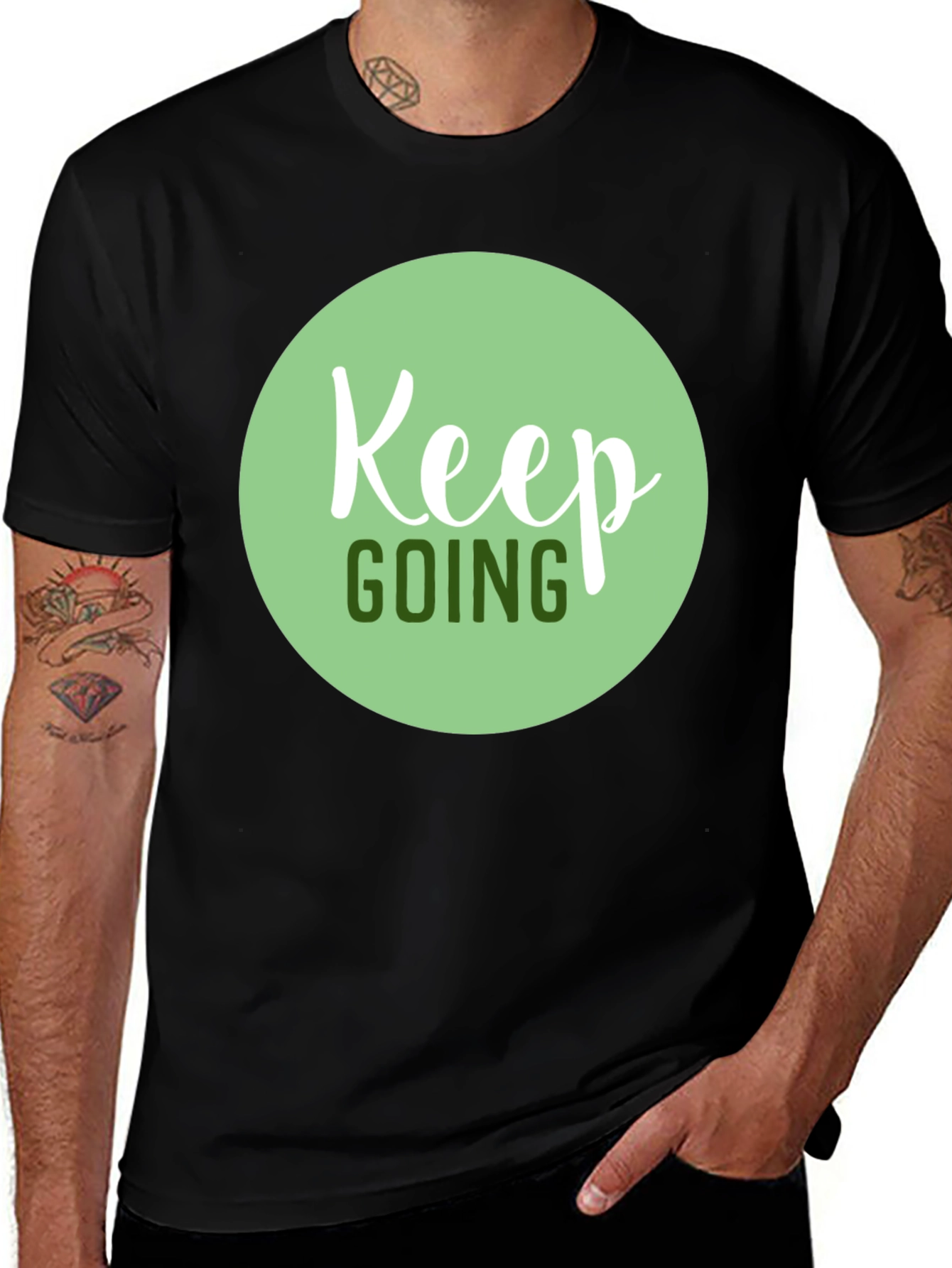 Variant 25 of Keep Going Graphic Tee - Black Motivational T-Shirt