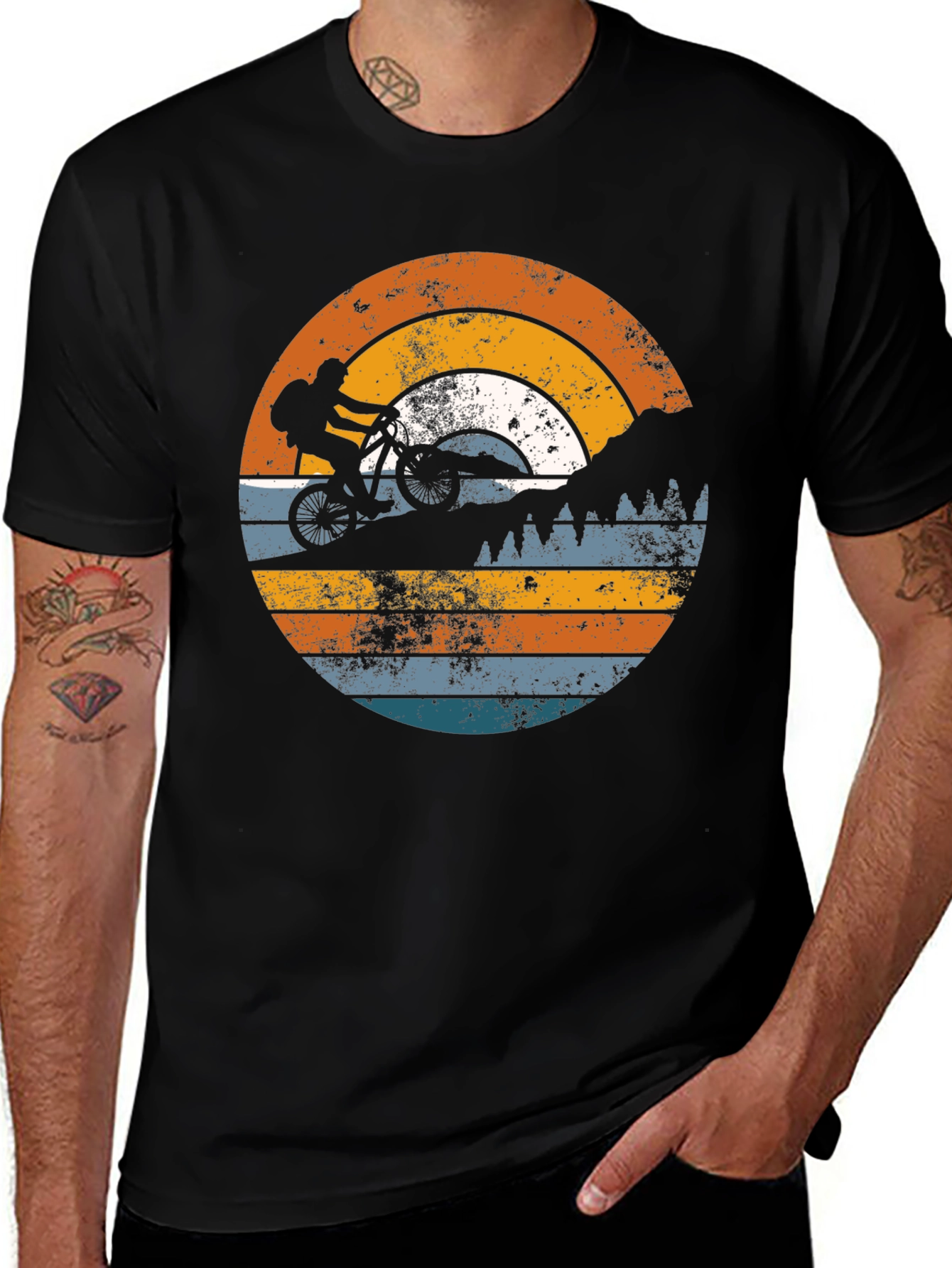 Variant 2 of Retro Mountain Biking T-Shirt