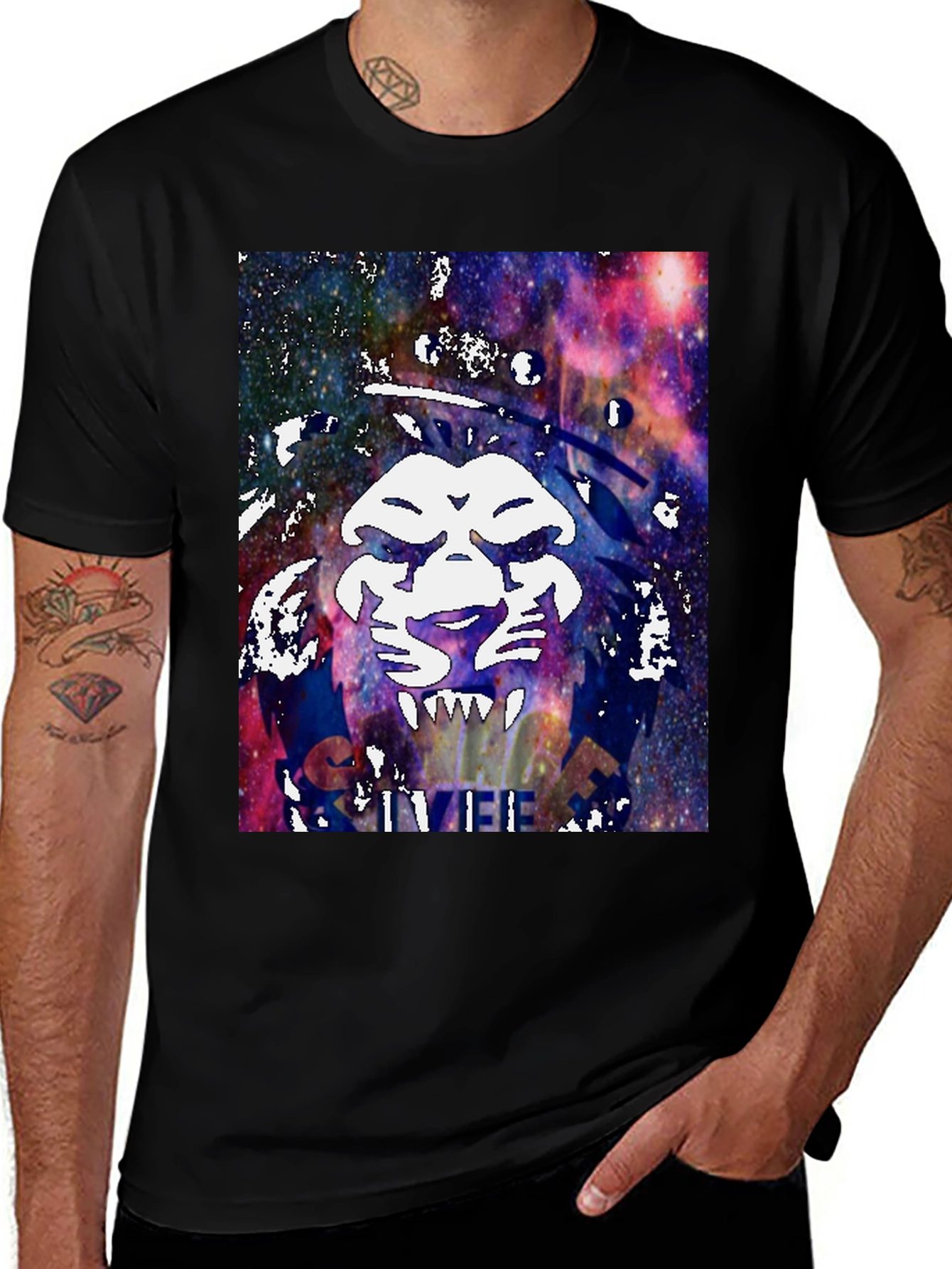 Variant 3 of Cosmic Lion Graphic Tee